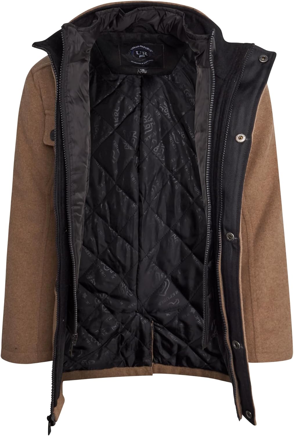 URIAN Style for Boys Warm StylishWinter Jackets 4-20 Double Zip SnapClosure Bib Insert