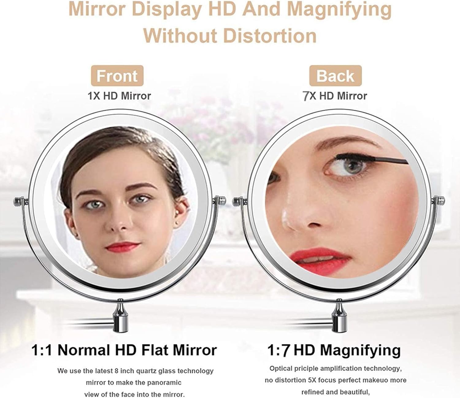 Wall-Mounted Double-Sided Makeup Mirror