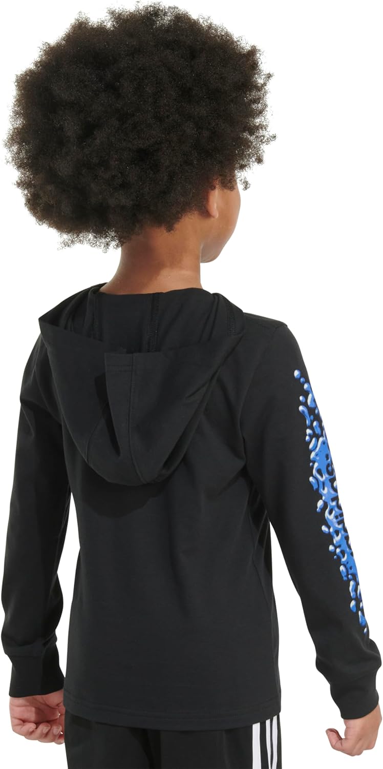 Adidas Boys Long Sleeve Cotton Bos Logo Hooded T-Shirt