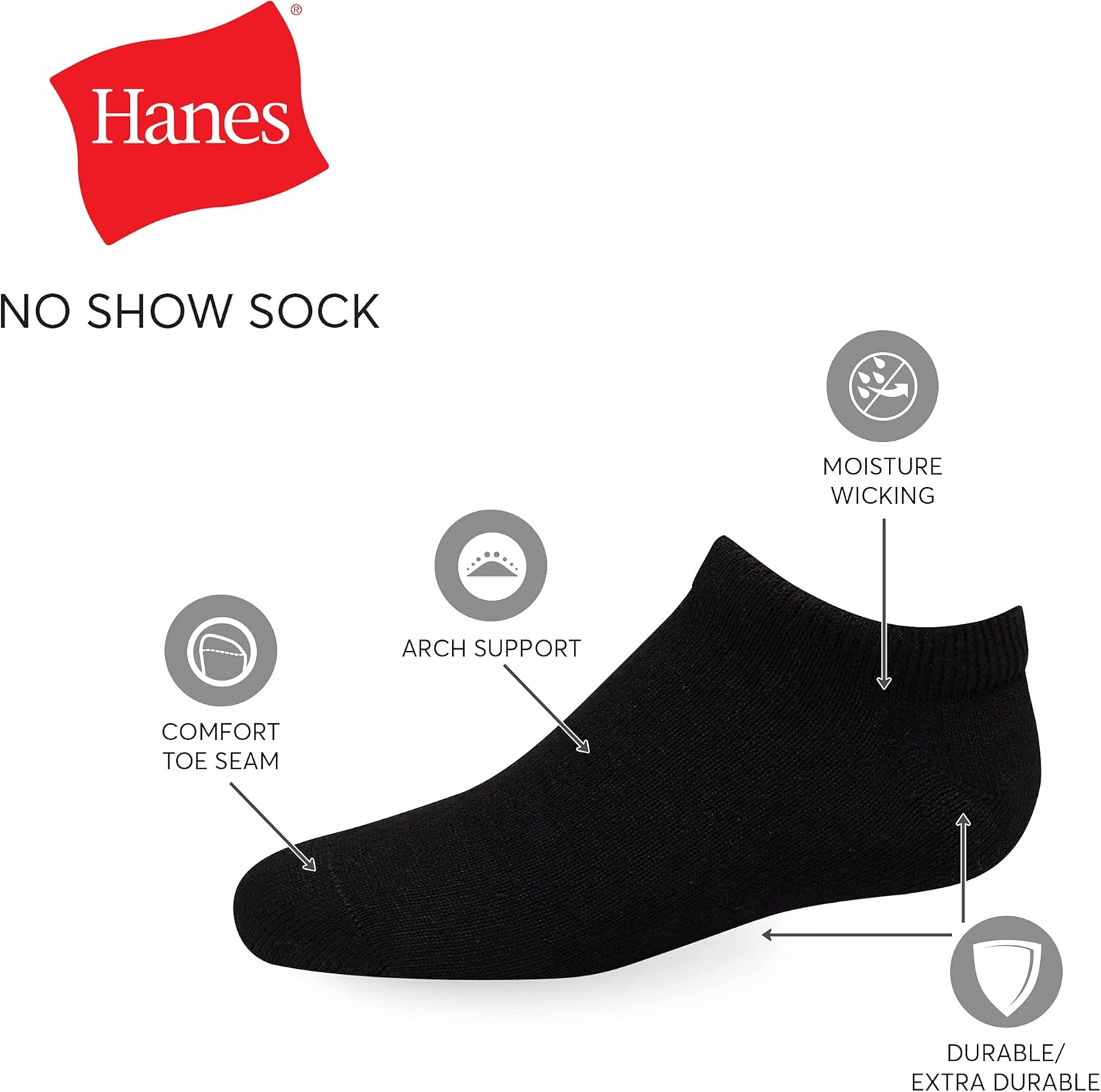 Hanes Boys Socks Double Tough Cushioned 12 Pair