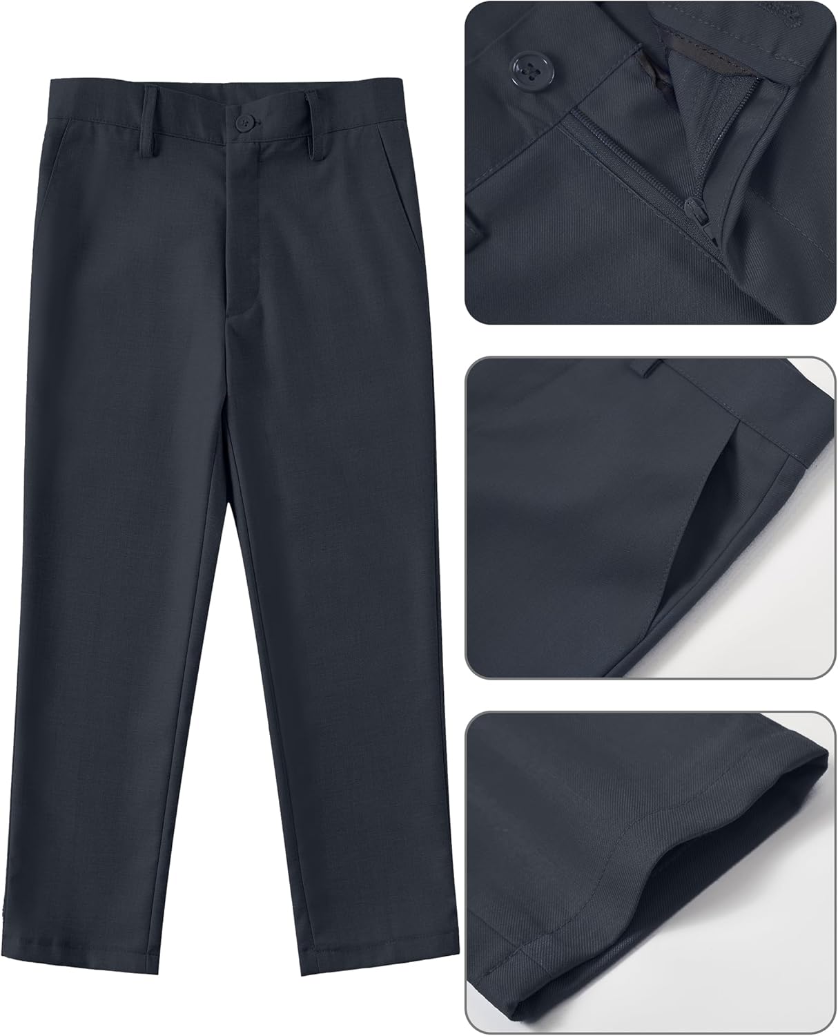 Mosedou Boys Formal Suit Vest and Pants Set with Shirt Tie Bowtie