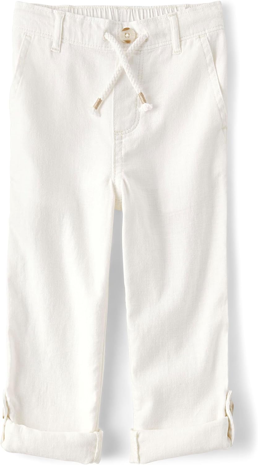 Gymboree Boys Toddler Drawstring Linen Pants Trendy Stylish