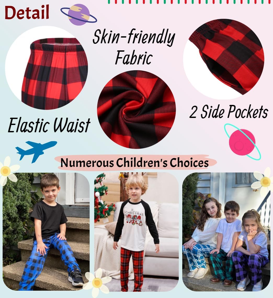 Ekouaer Boys Pajama Pants - softly Comfortable 2 Pockets Fun Designages 4-14