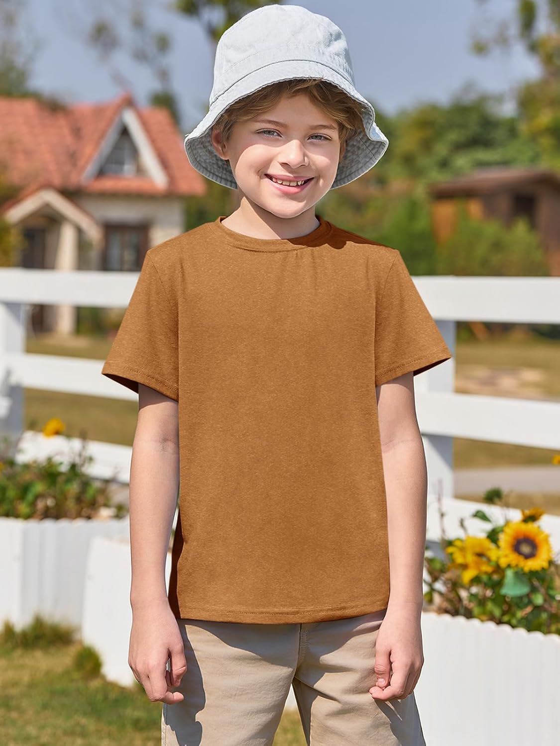 Summer Comfort Boys Short Sleeve T-Shirts for Ages 5-14