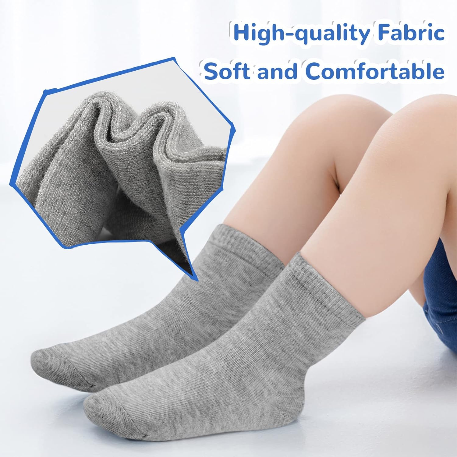 BOOPH 12 Pairs Boys Girls Athletic Crew Socks