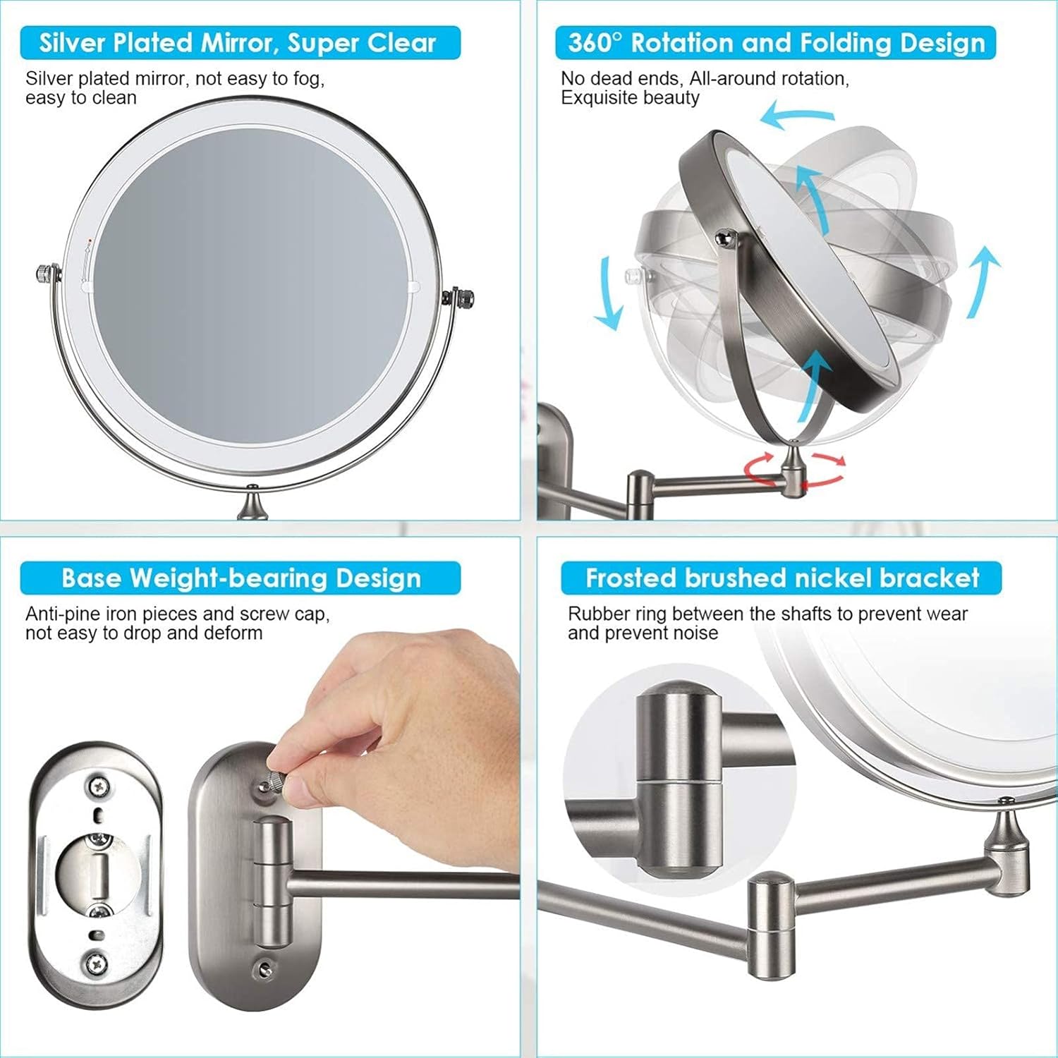 Double Sided Vanity Mirroradjustable LEDbathroomcompact design