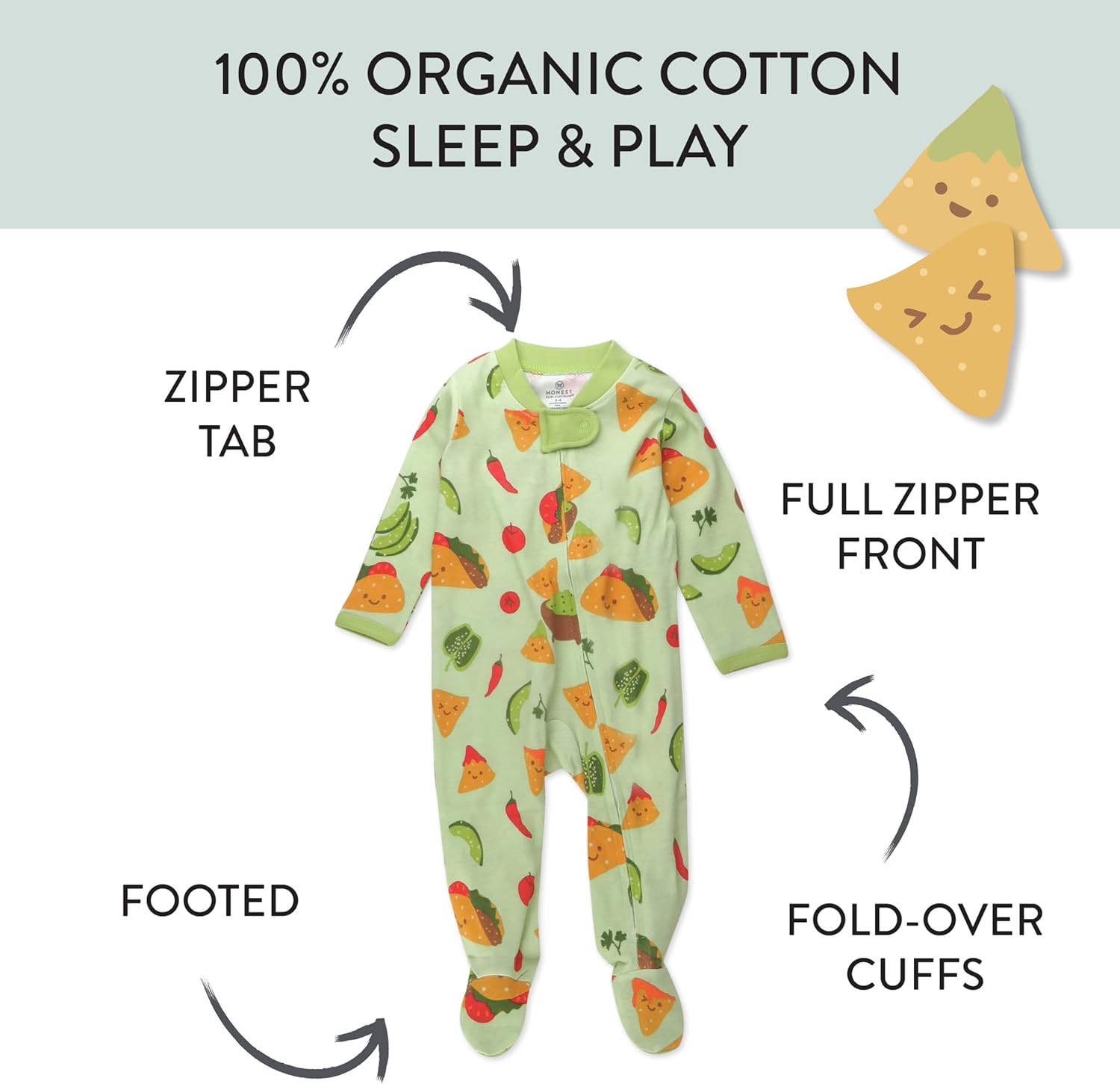 HonestBaby Sleep Play Footed One-Piece Pajama Sleeper