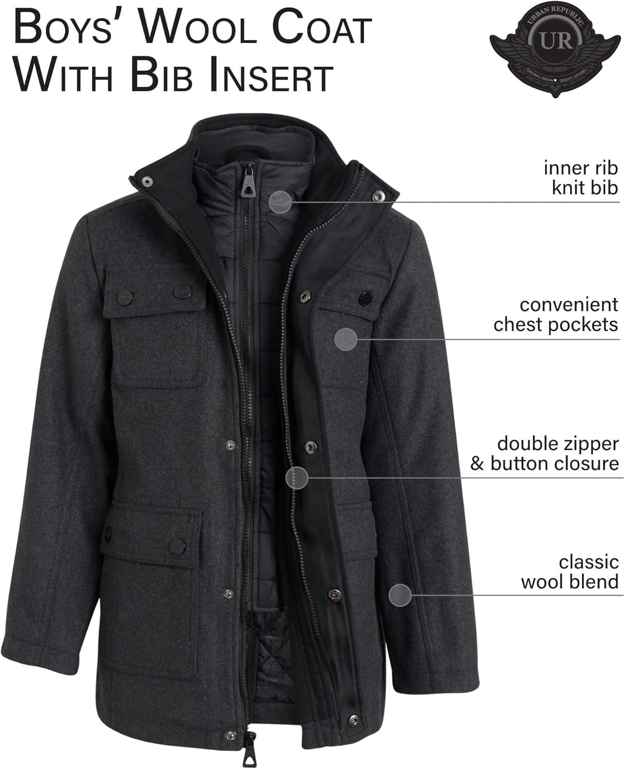Warm Boys Wool Jacket City