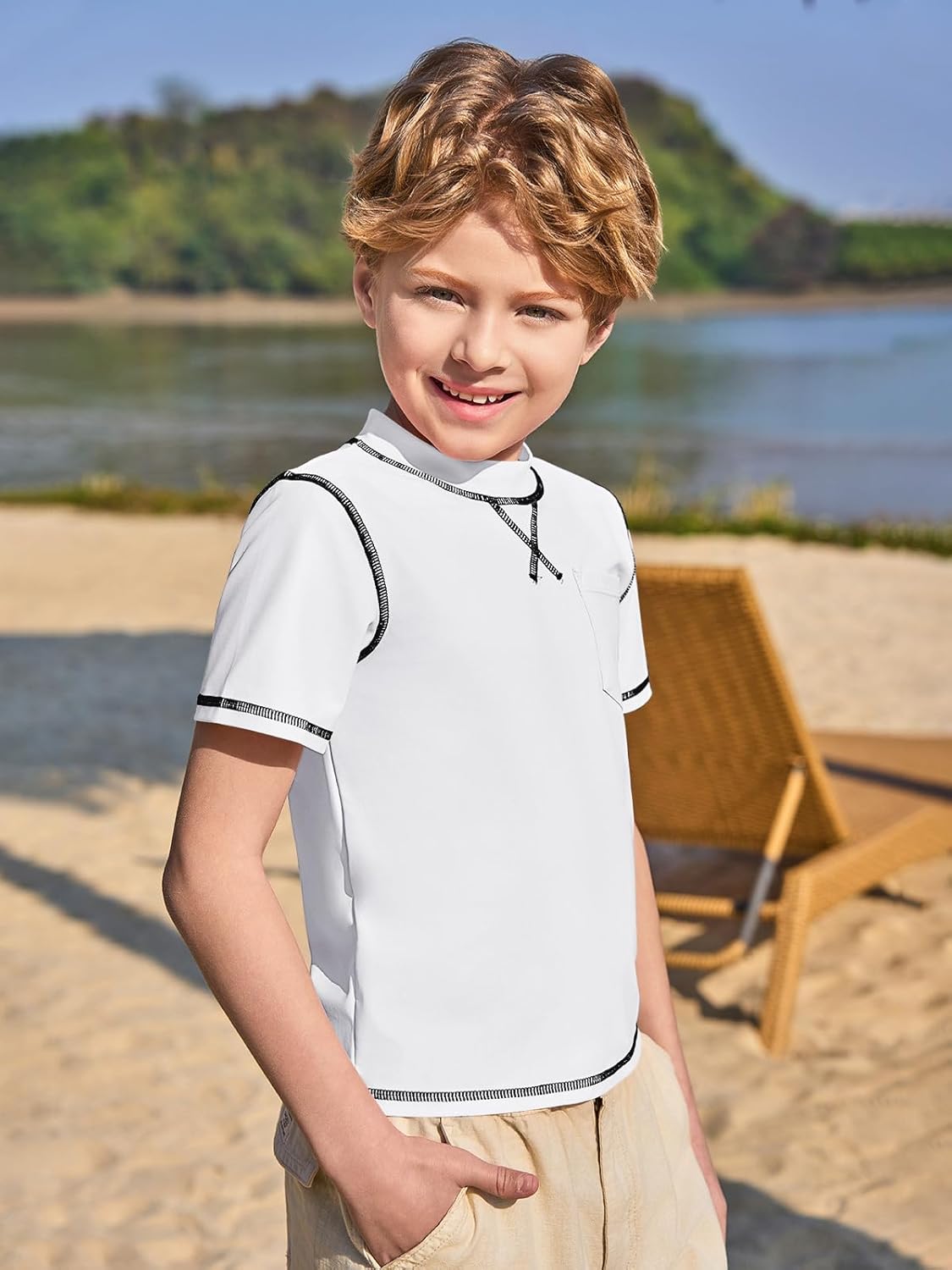 Haloumoning Boys Quick Dry Rash Guard
