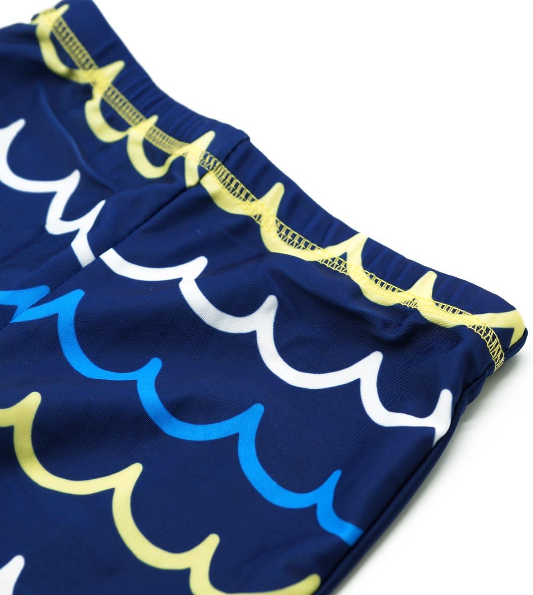 Boys Two-Piece Rash Guard Swim Suits Kids Long Sleeve Sunsuit Swimwear
