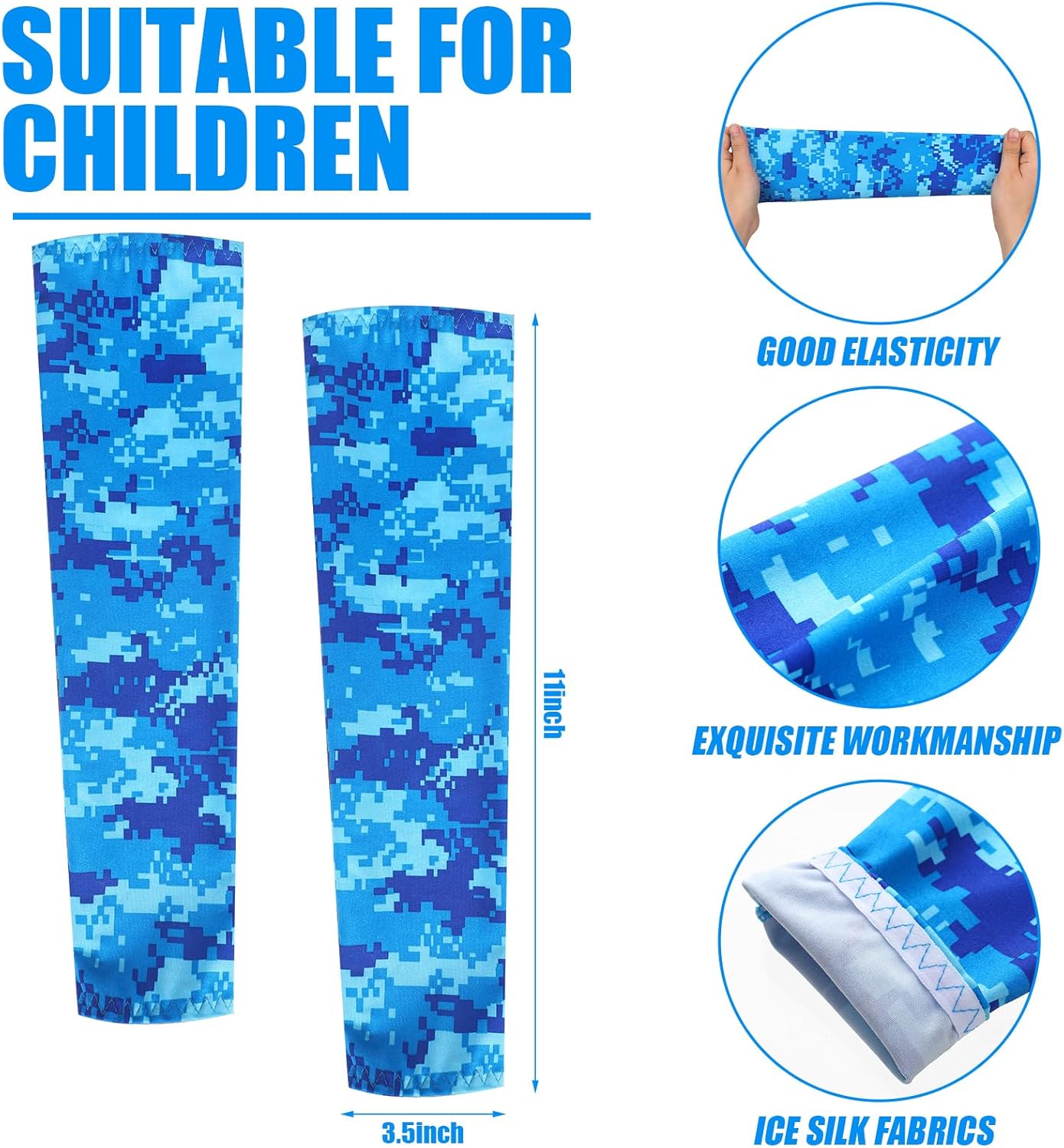 Camouflage Arm Sleeves for Baseball Kids 12 Pairs
