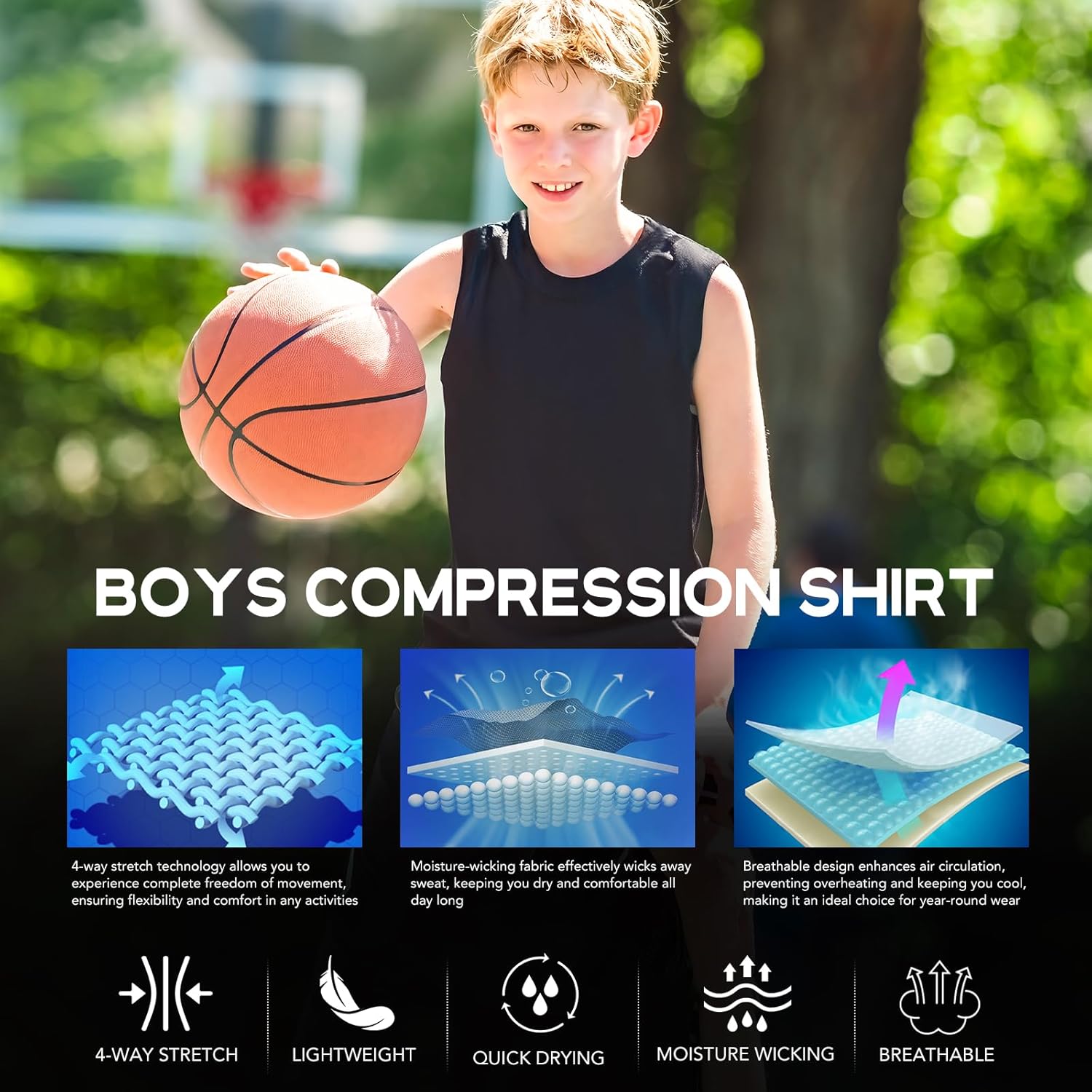 Anawakia Youth Boys Compression Tank Top