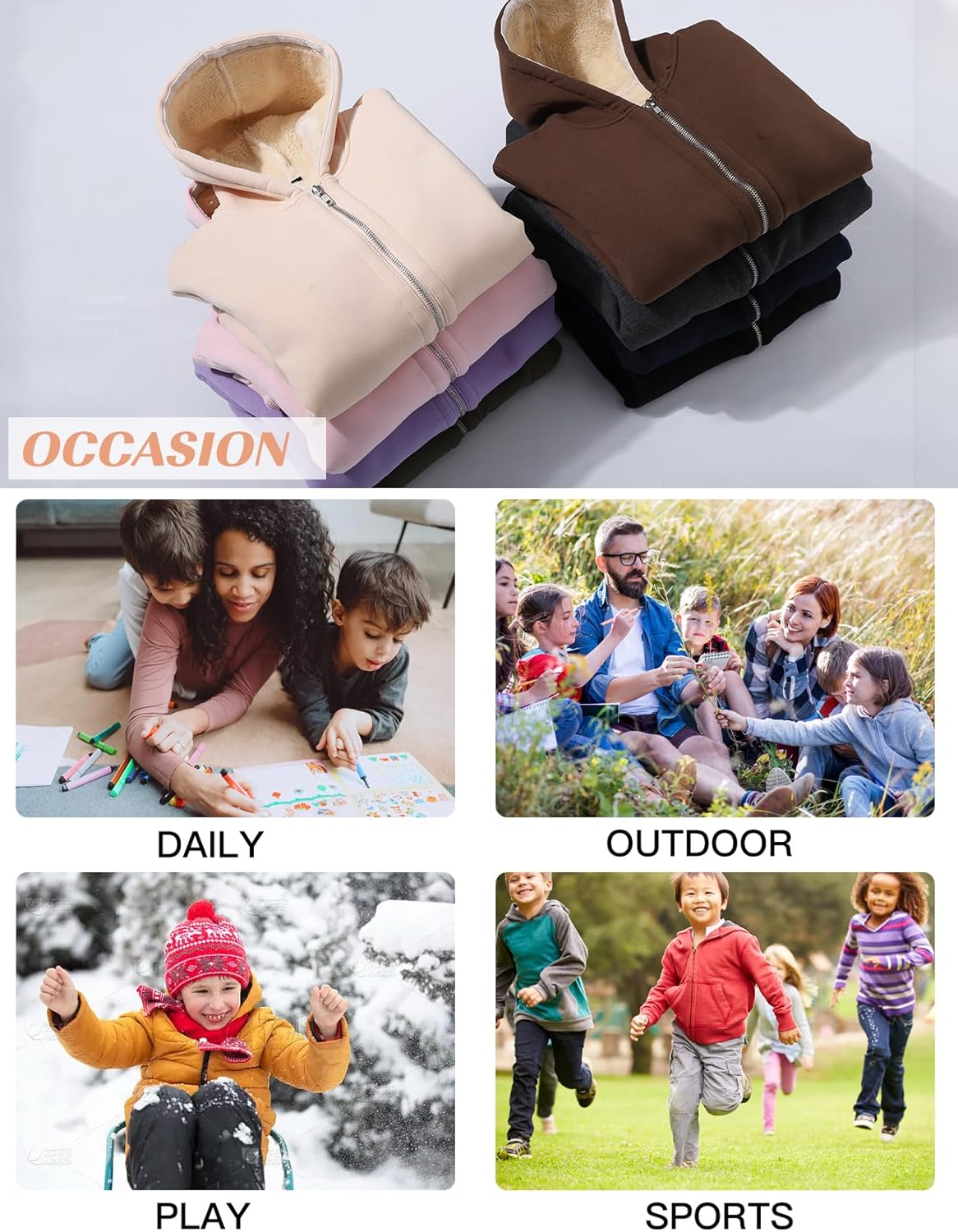 Flygo Kids Fleece Jacket Cozy Winter - Soft Durable and Warm