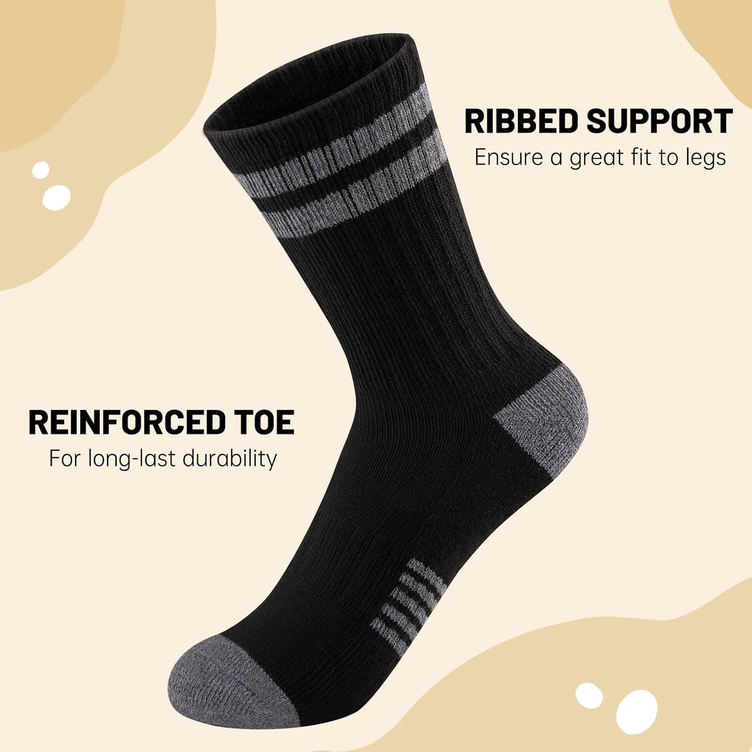 Comfoex 10 Pairs Boys Crew Long Sports Socks for 4-6 6-8 8-10 Year Old Kids