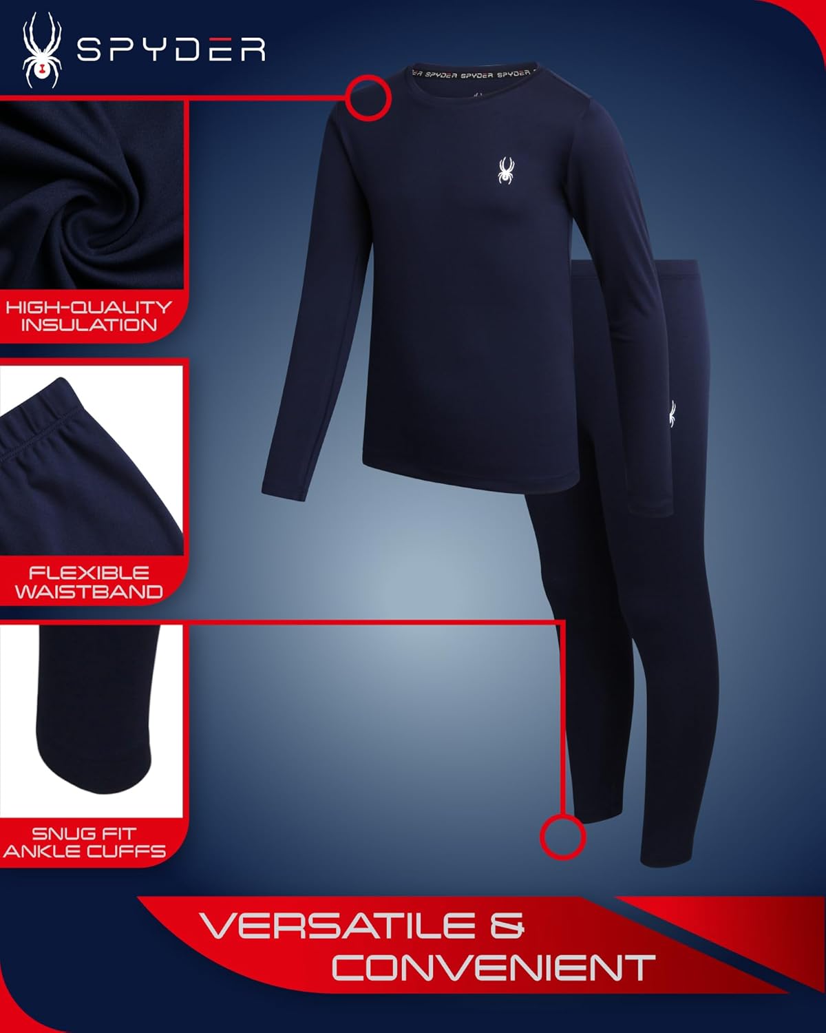 Spyder Kids Thermal Underwear Set 4 Piece