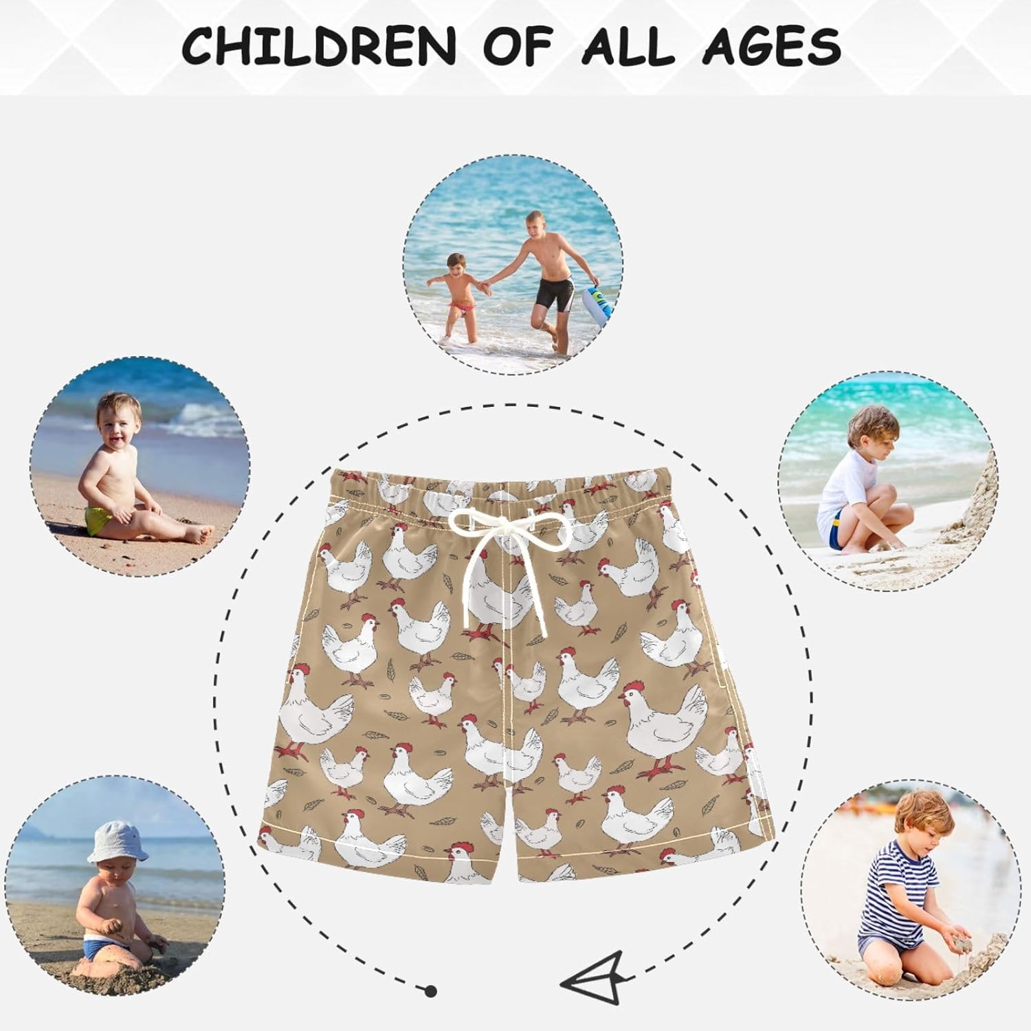 Visesunny Boys Fun Swim Trunks
