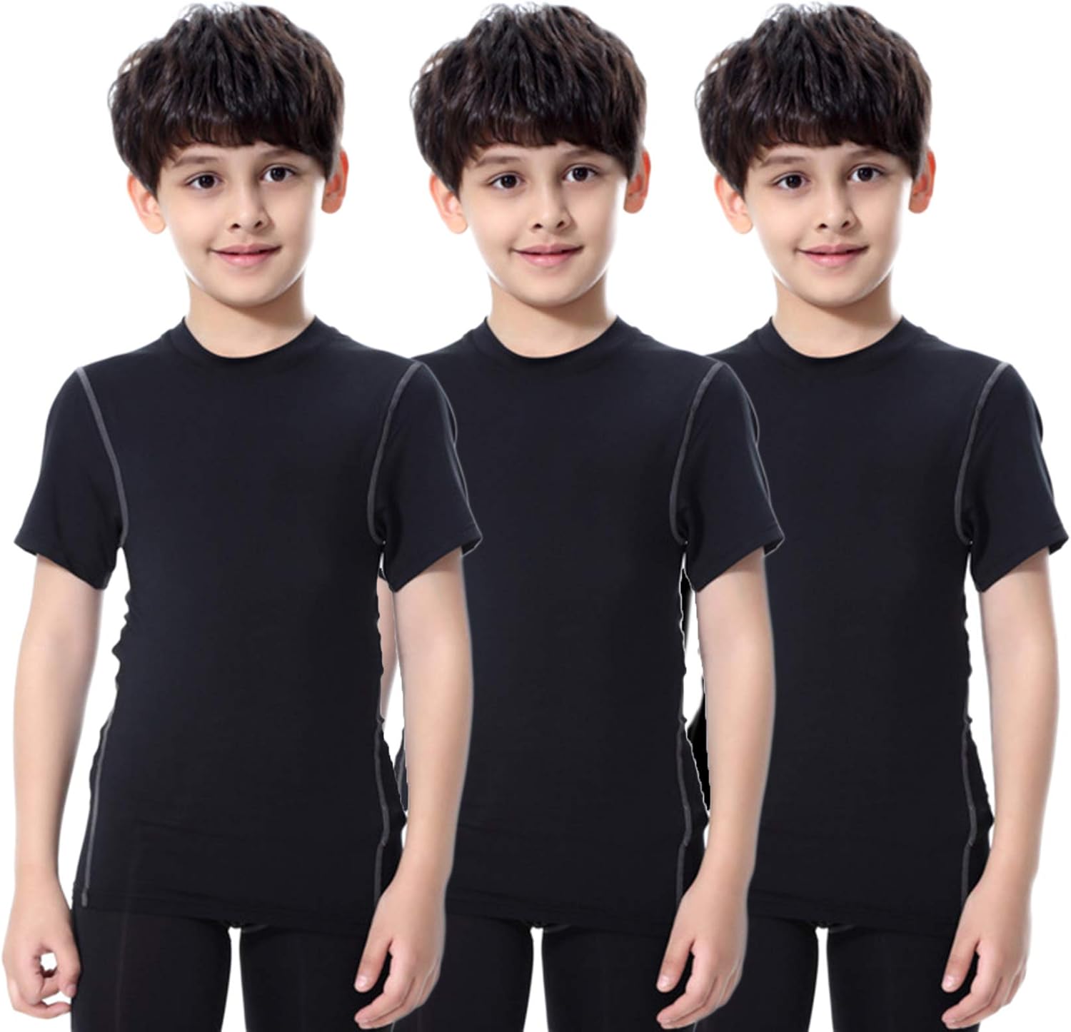 boys compression shirt for activity breathable athletic wear 4-way stretch for comfort and performance