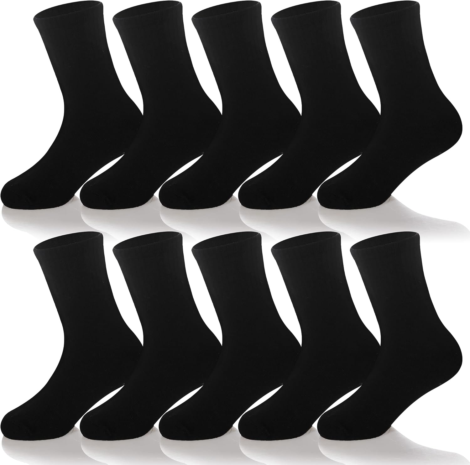 AMENLAN Kids Crew Socks 10 Pair Natural Cotton Classic
