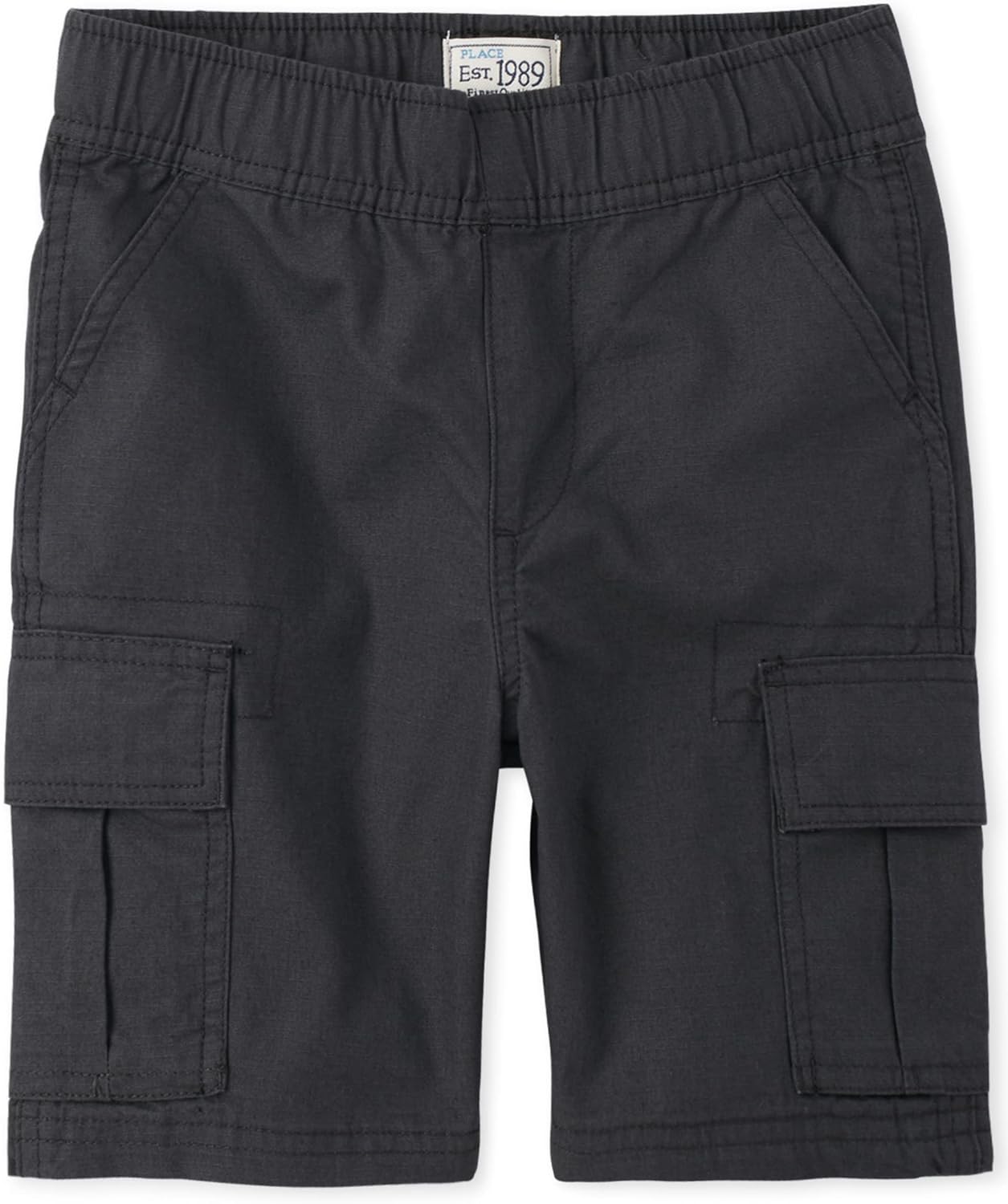 boys cargo shorts in soft cotton classic fit with pockets elastic waist great for adventures the childrens place