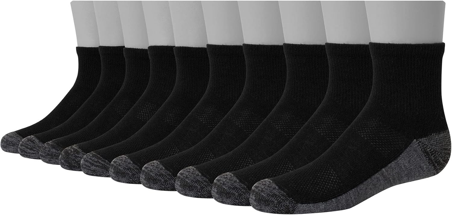 Hanes Boys Ultimate Ankle and No-Show Socks 10-Pack