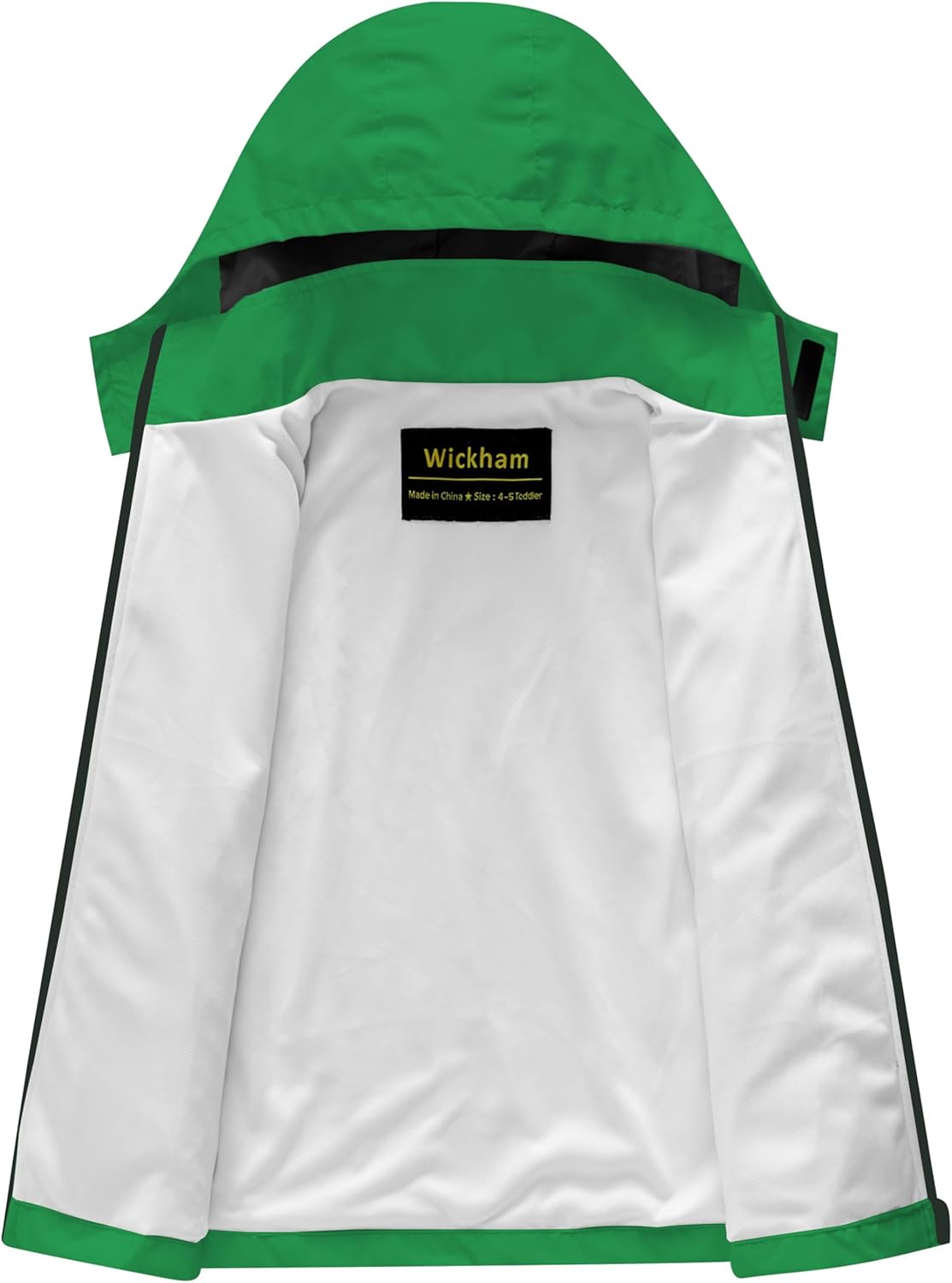WICKHAM Waterproof Kids Rain Jacket with Hook and Loop Closure