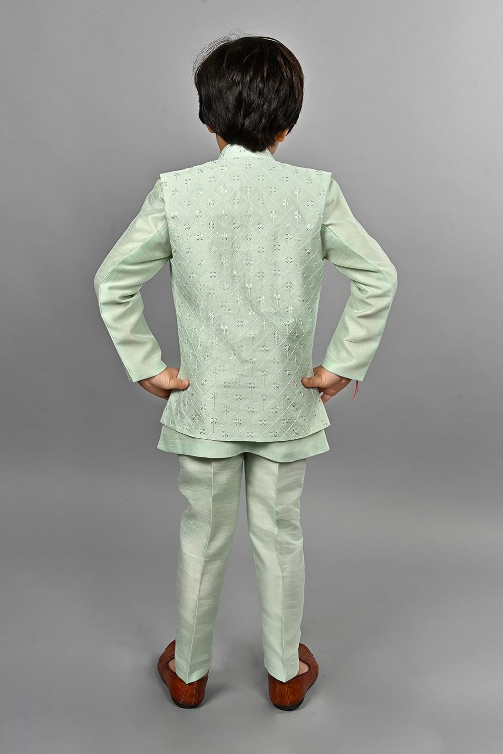 AHHA AAAA Kids Ethnic Silk Blend Indo-Western Sherwani Set for Boys 504MF