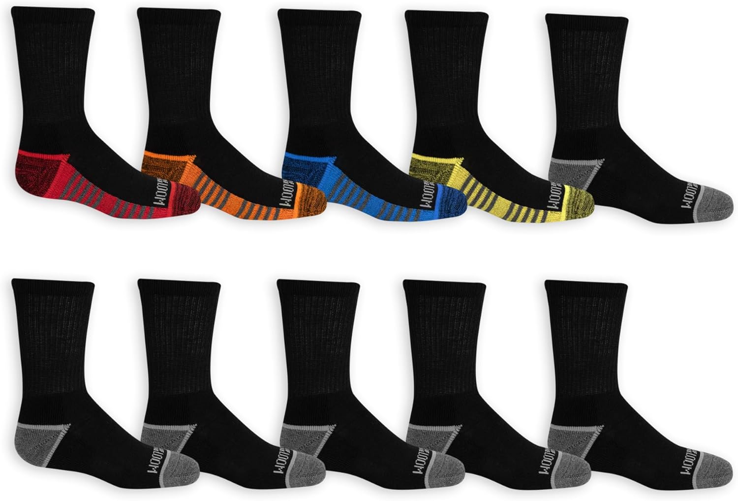 Fruit of the Loom Boys 10 Pack Crew Socks Julian Adventure in Style