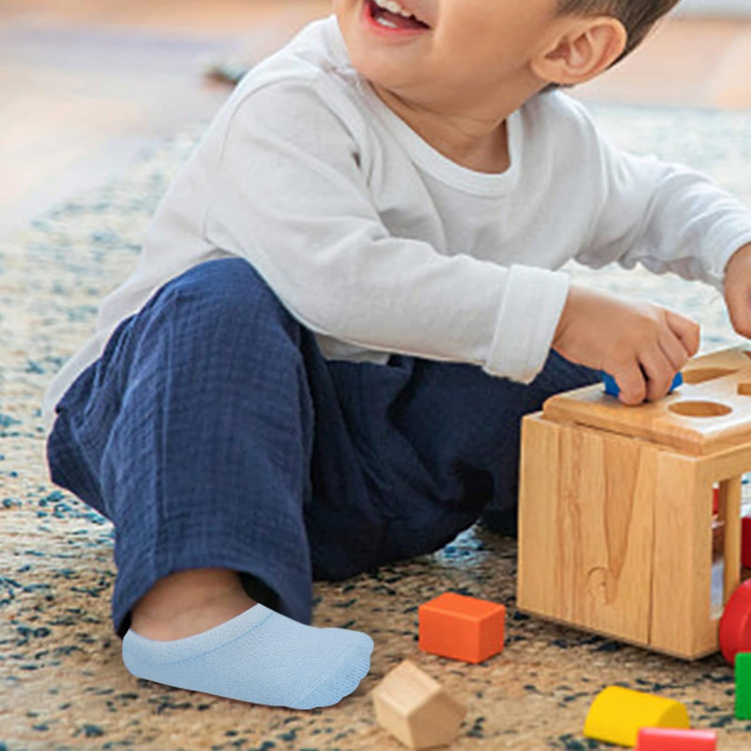 JOCMIC 10 Pairs No Show Socks for Kids and Toddlers 8-10 Years