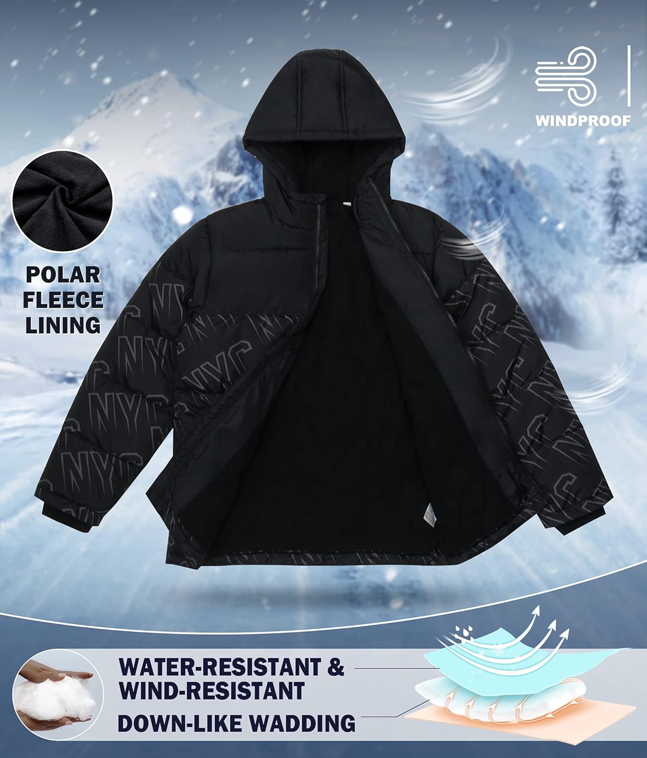 Warm and Cozy Boys Winter Jacket with Hood