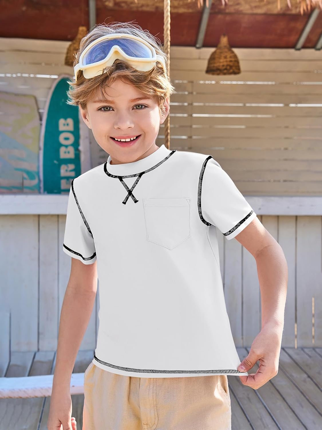 Haloumoning Boys Quick Dry Rash Guard