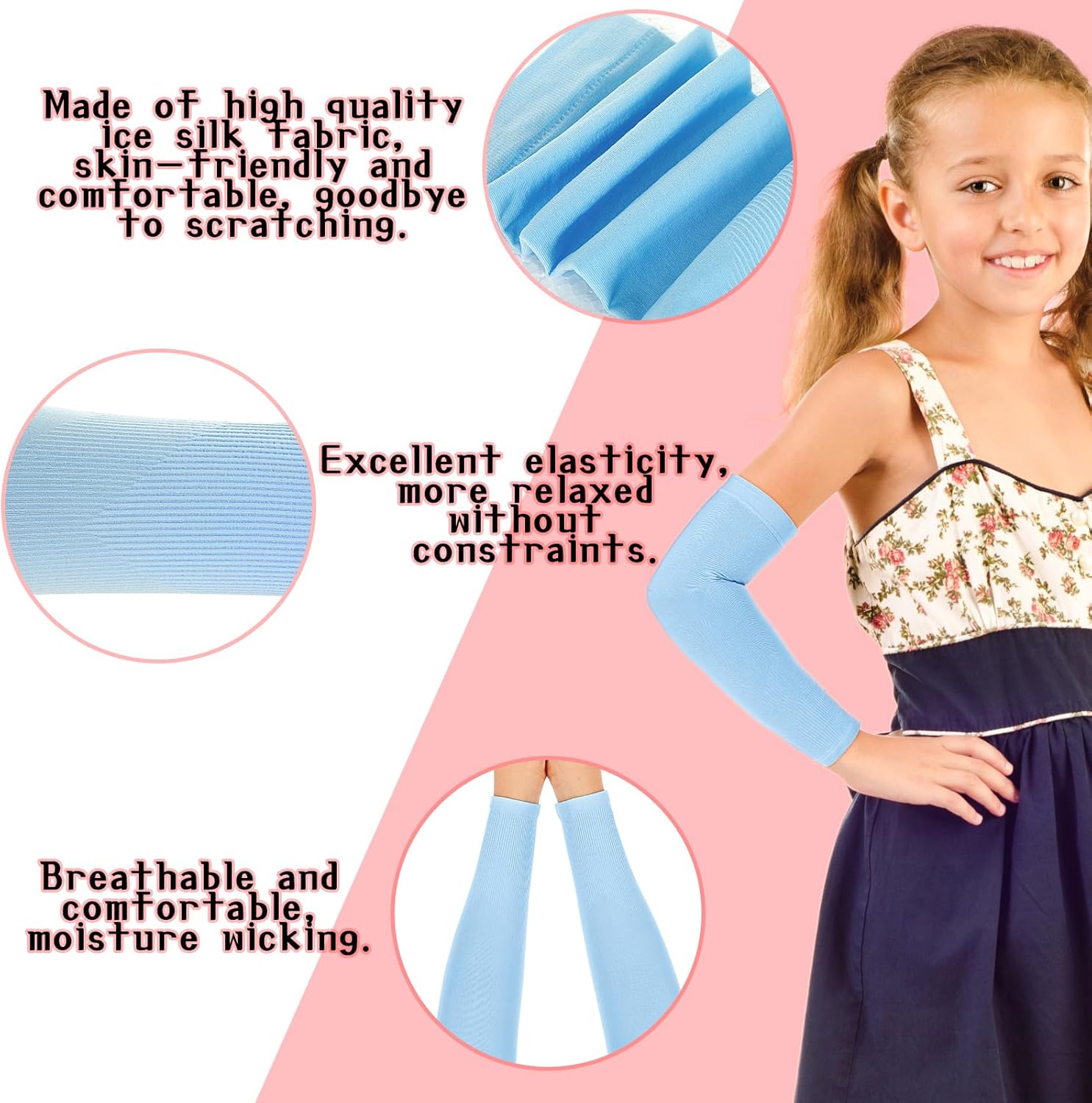 Abeillo 3Pairs Kids Cooling Arm Sleeves