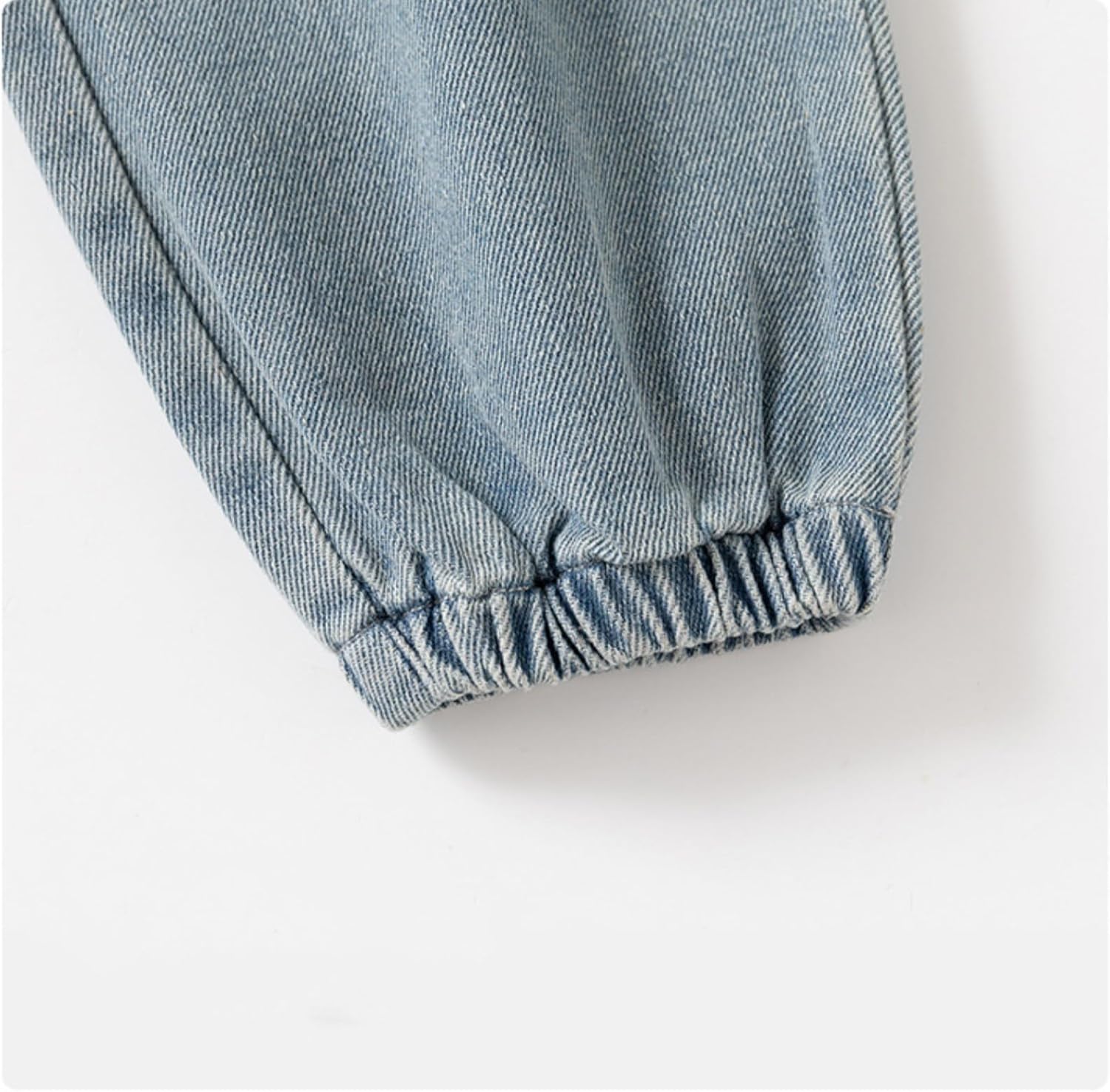 Baby Boys and Girls Denim Cargo Jeans for Toddler Girls and Boys Trendy Stretchy Trousers