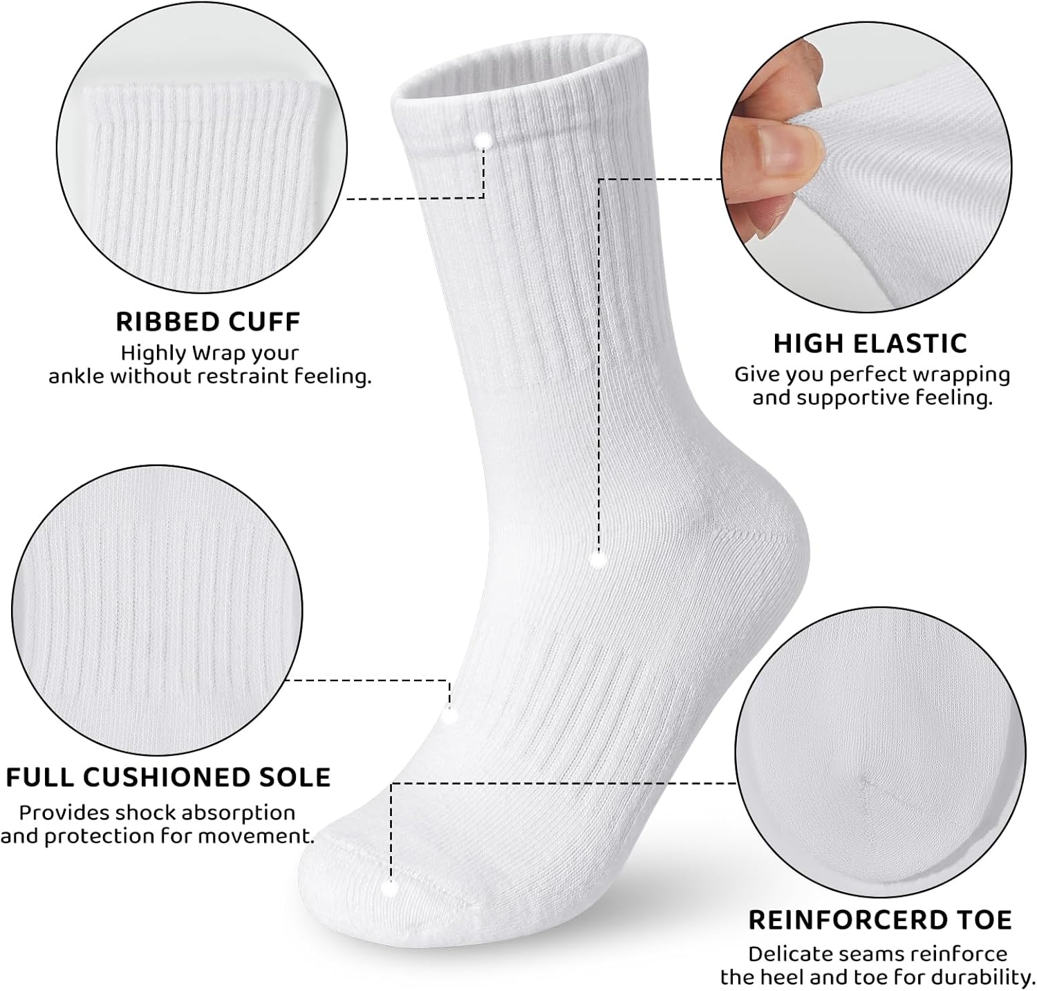 Perfect for Kids Booph Kids Boys Girls Athletic Crew Socks