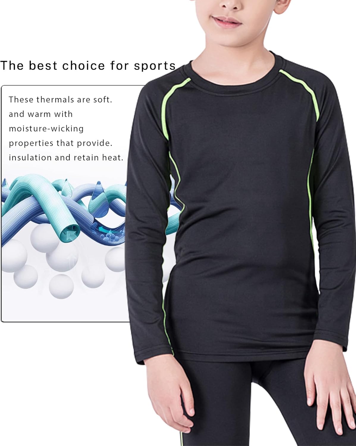 2 Pack Boys Girls Compression Shirts for Sports Activities
