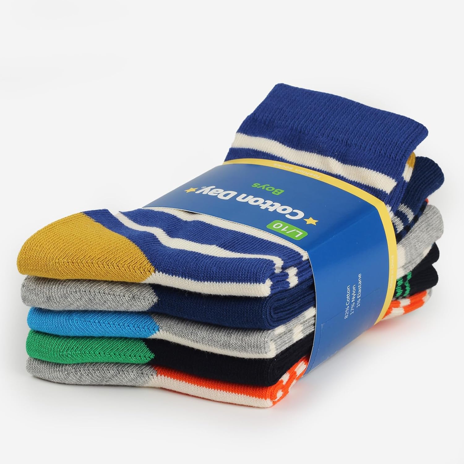 bright stripes crew socks for boys