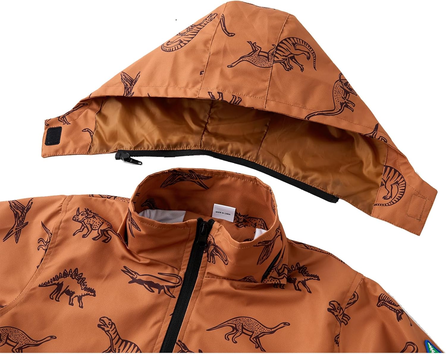 Ovovod Boys Rain Jacket Detachable Hood - Lightweight Windbreaker