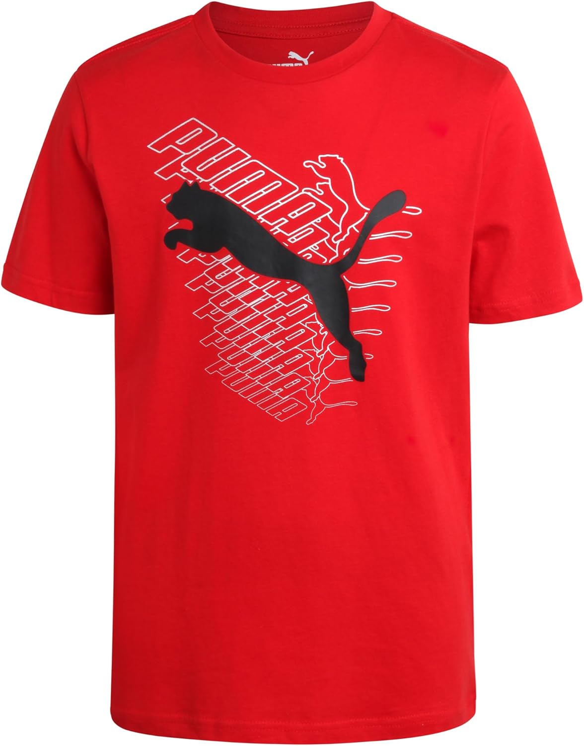 Puma Boys T-Shirt with Cat Logo - Athletic Short Sleeve Tee