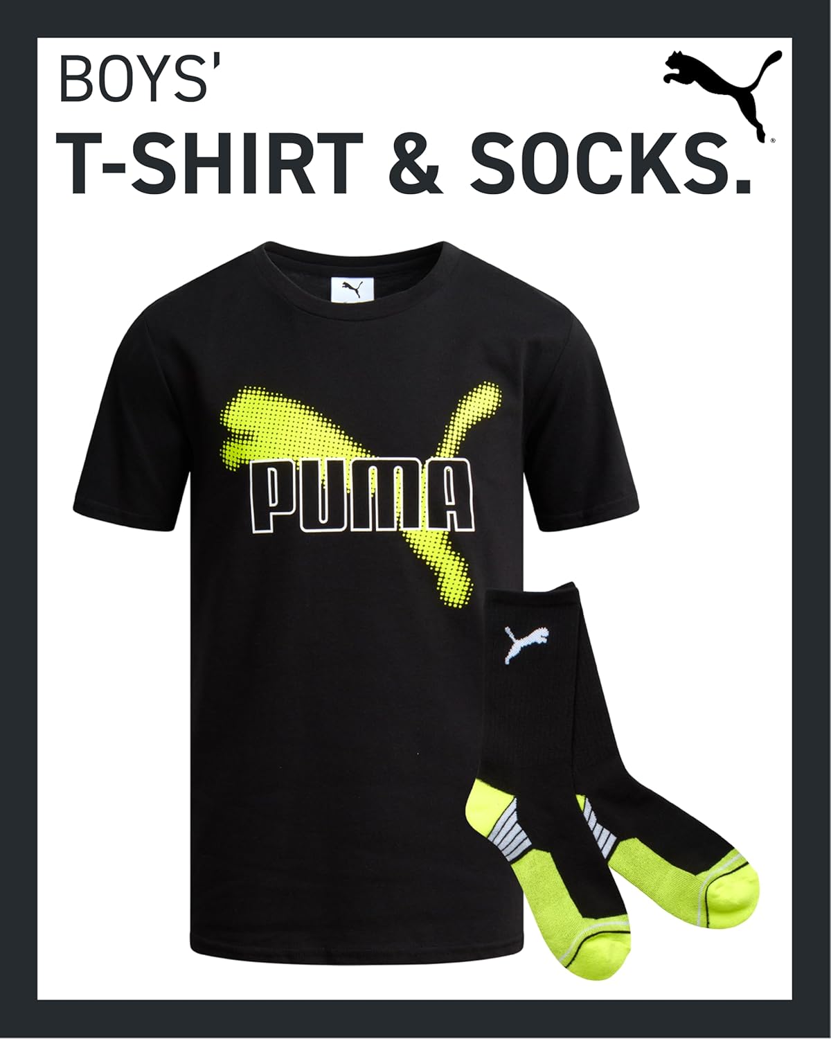 Puma Boys T-Shirt and Crew Socks Set