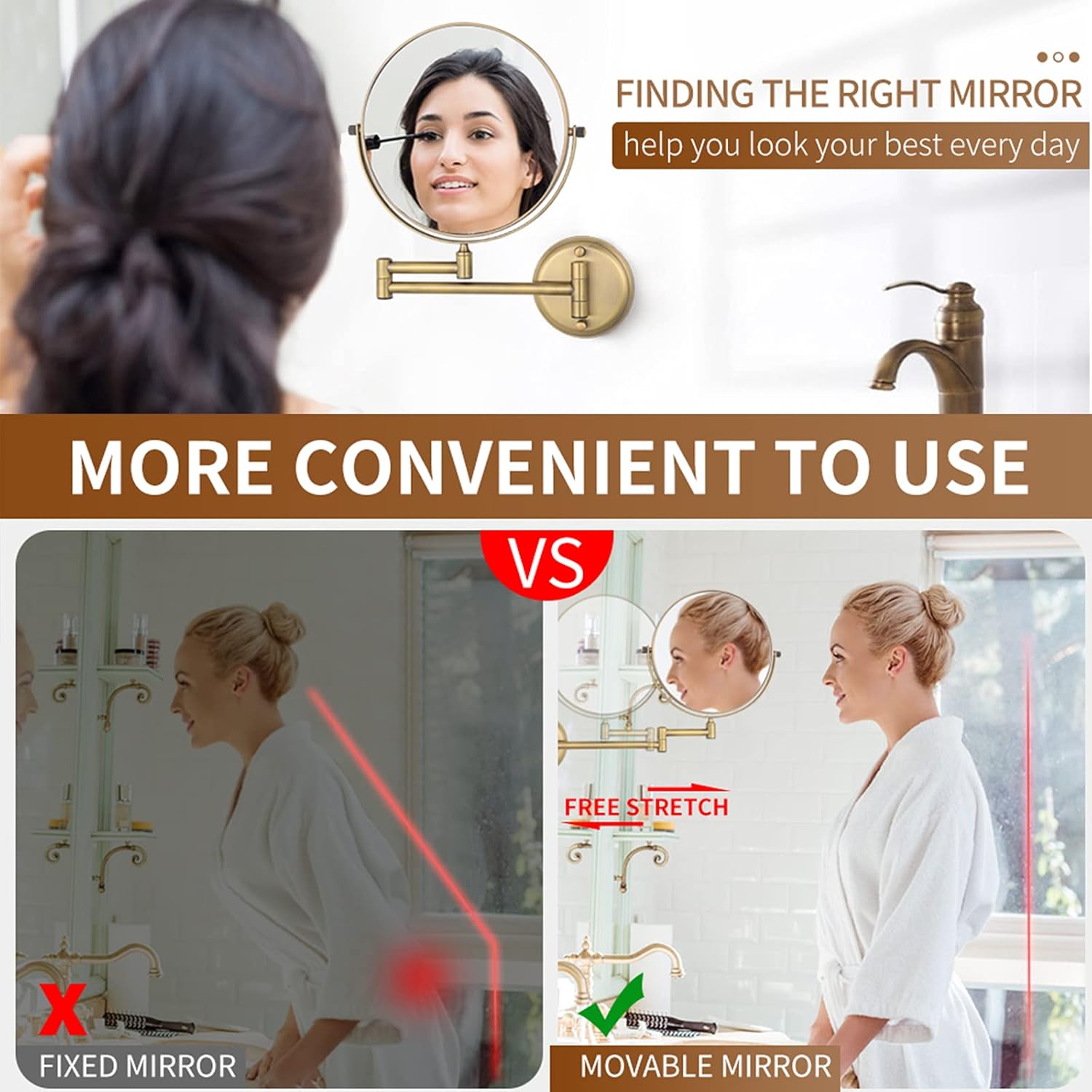 Makeup Mirror with 3X Magnification for Beauty