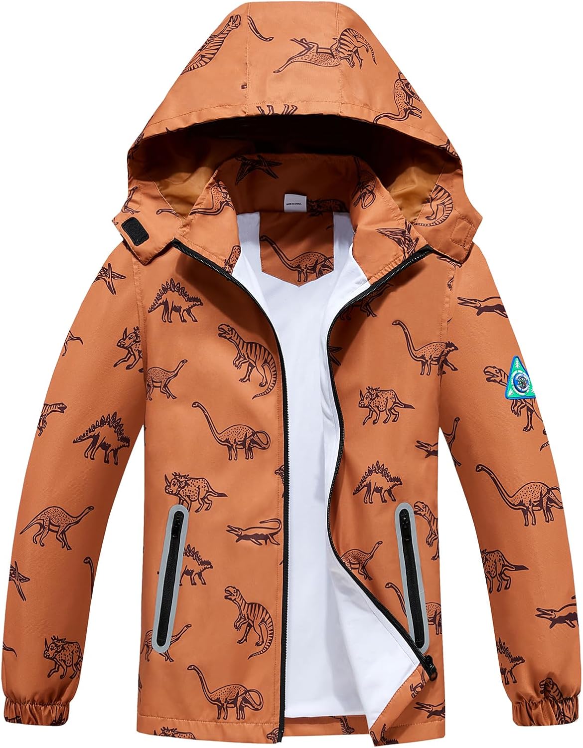 Ovovod Boys Rain Jacket Detachable Hood - Lightweight Windbreaker