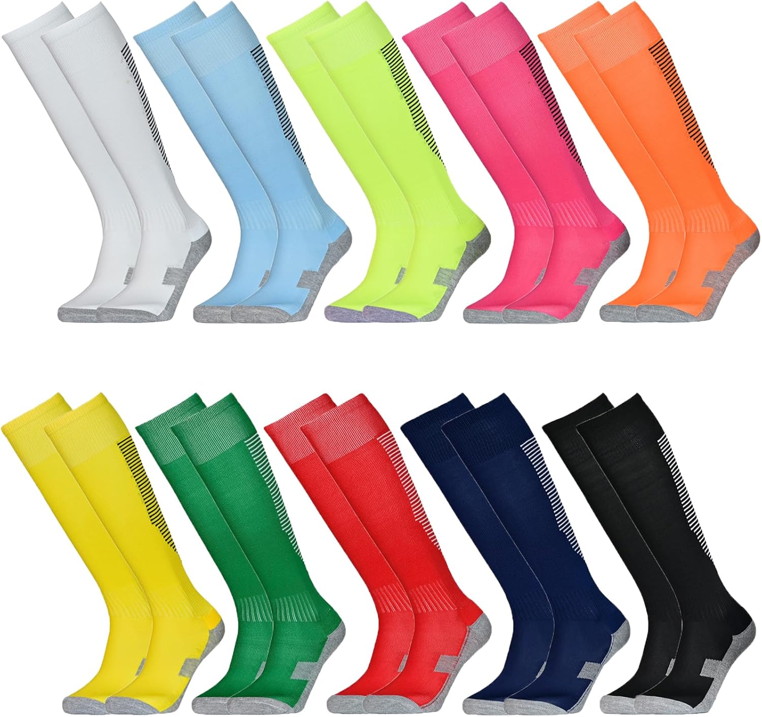 Tery 10-Pair Kids Soccer Knee High Socks