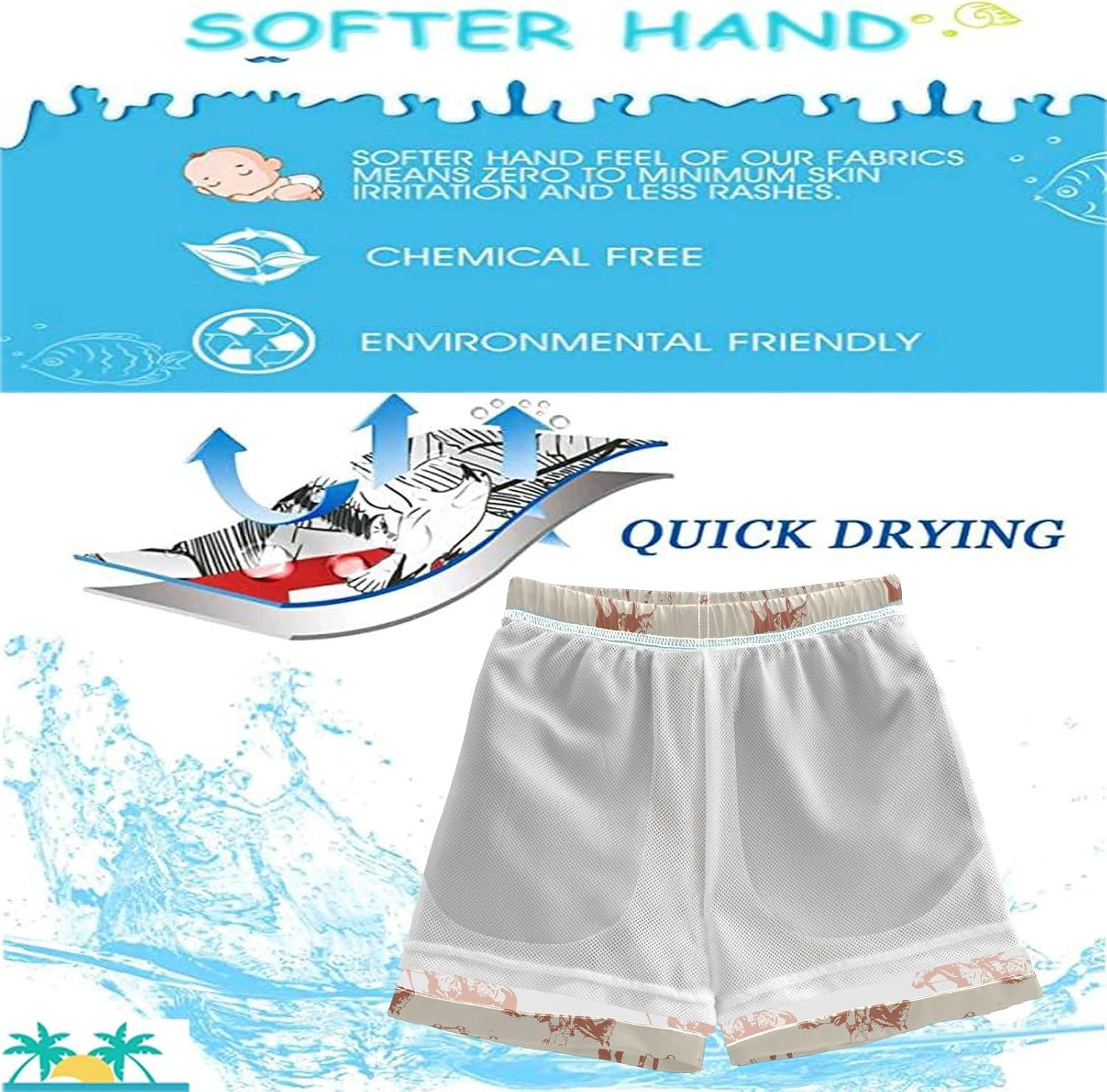 Visesunny Boys Swim Trunks Fashionable Comfortable
