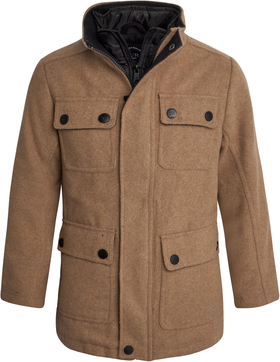 URIAN Style for Boys Warm StylishWinter Jackets 4-20 Double Zip SnapClosure Bib Insert