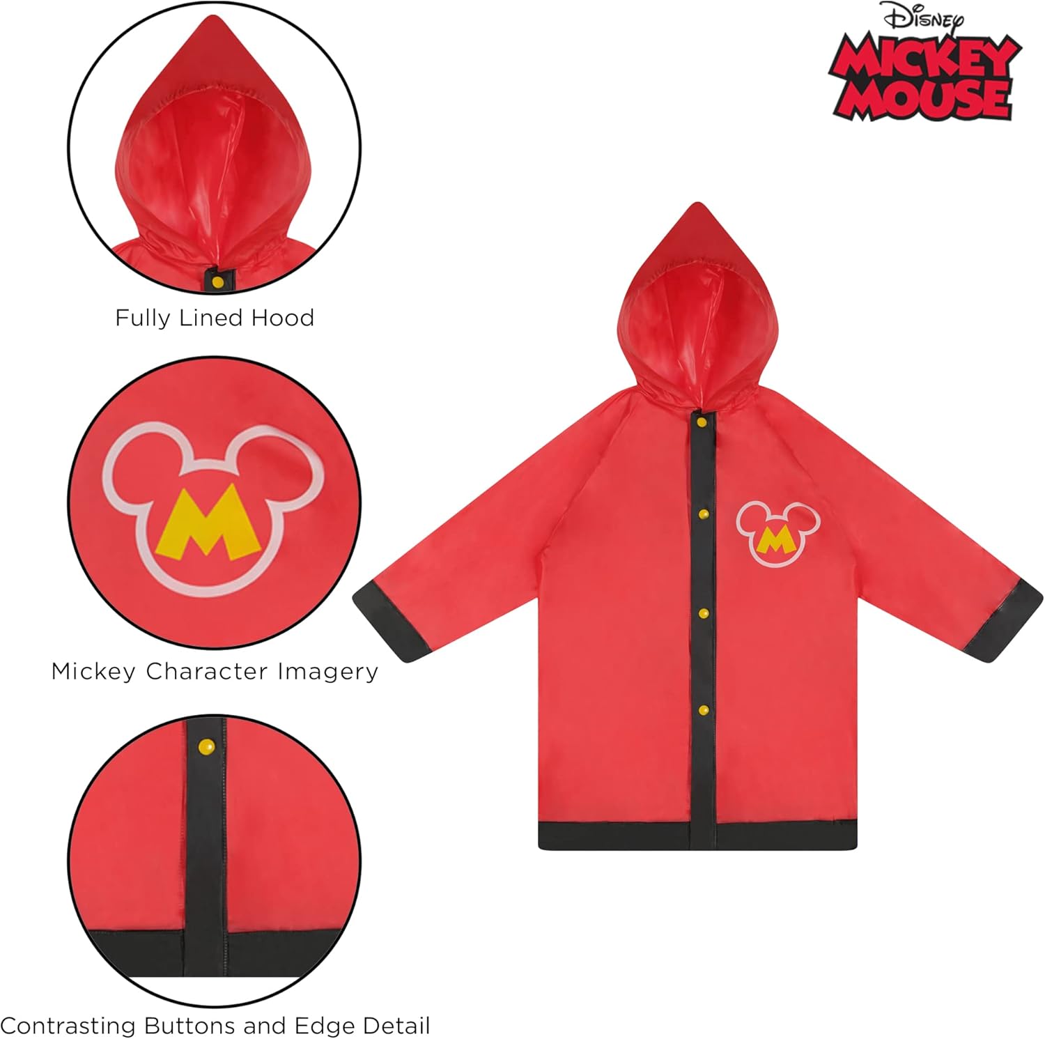 Disney Boys Little Umbrella Poncho Raincoat Set - Perfect for Rainy Days