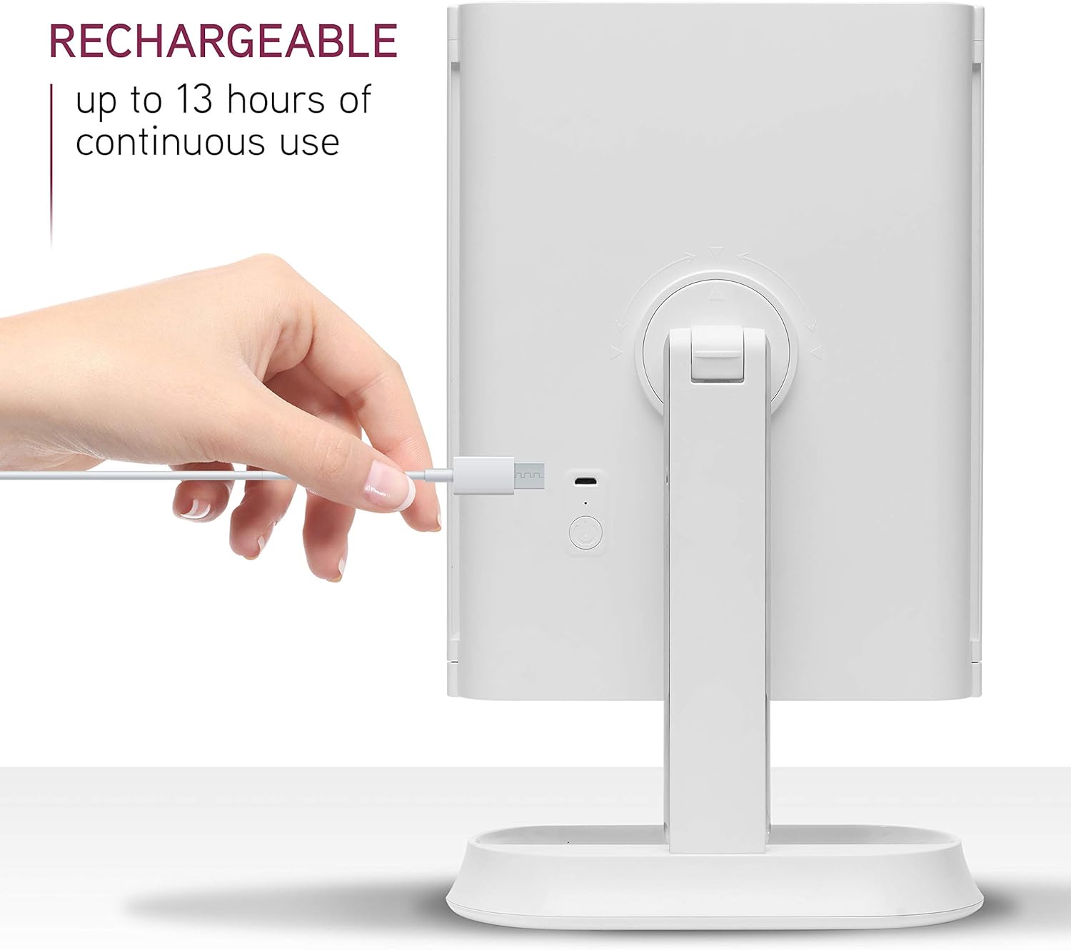 Fancii LED Lighted Makeup Mirror - Rechargeable 3 Color Temp 5X7X Magnification