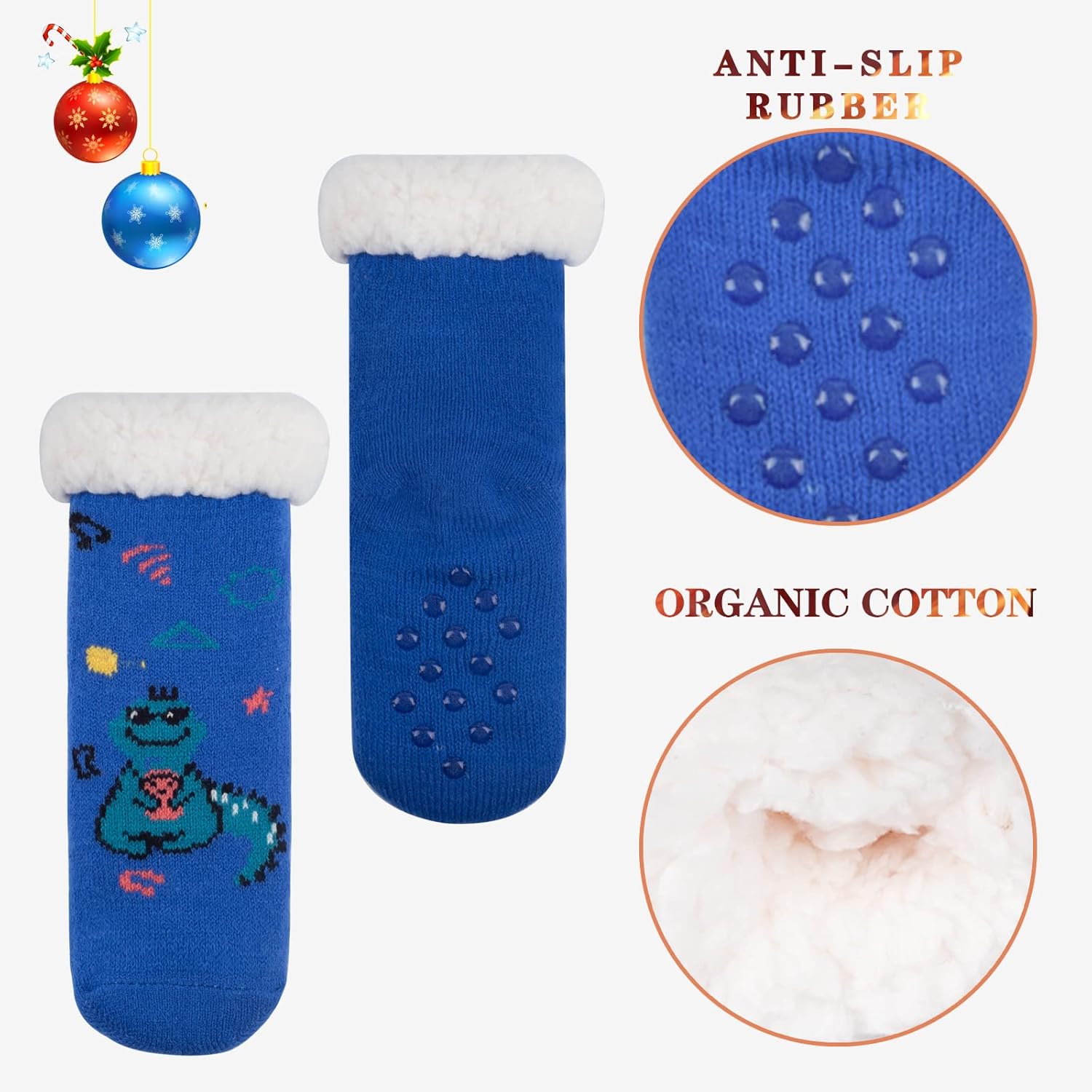FENELY Winter Fuzzy Slipper Socks for Kids