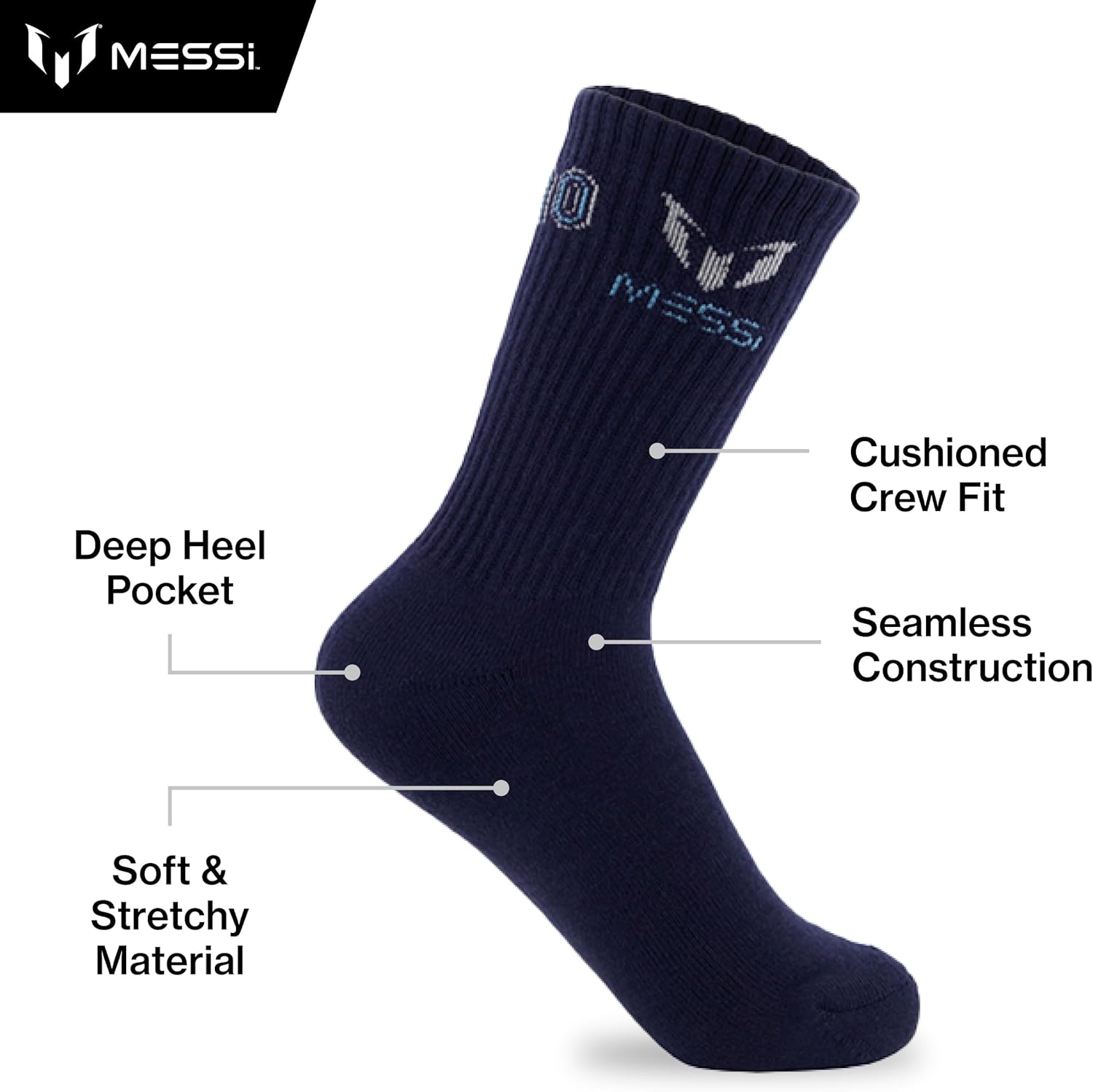 Messi Boys Lifestyle Crew Socks 6-Pack