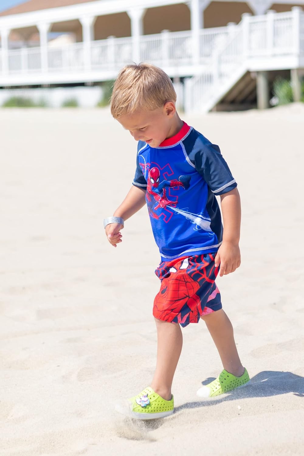 Marvel Spider-Man Pullover and Swim Trunks - Cool Kids Swimwear with UPF Protection