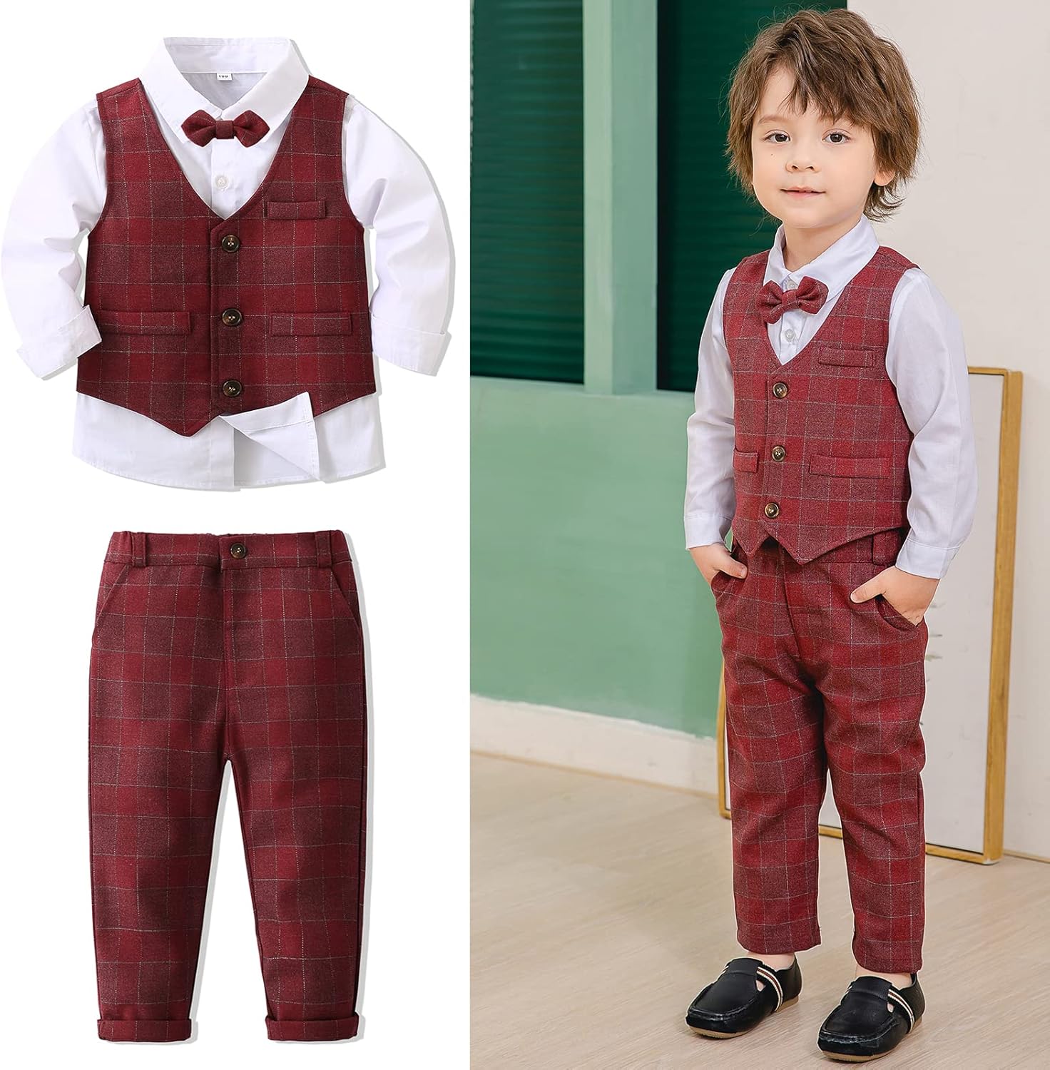 BOYS 3PC Malikat Oxblood Set