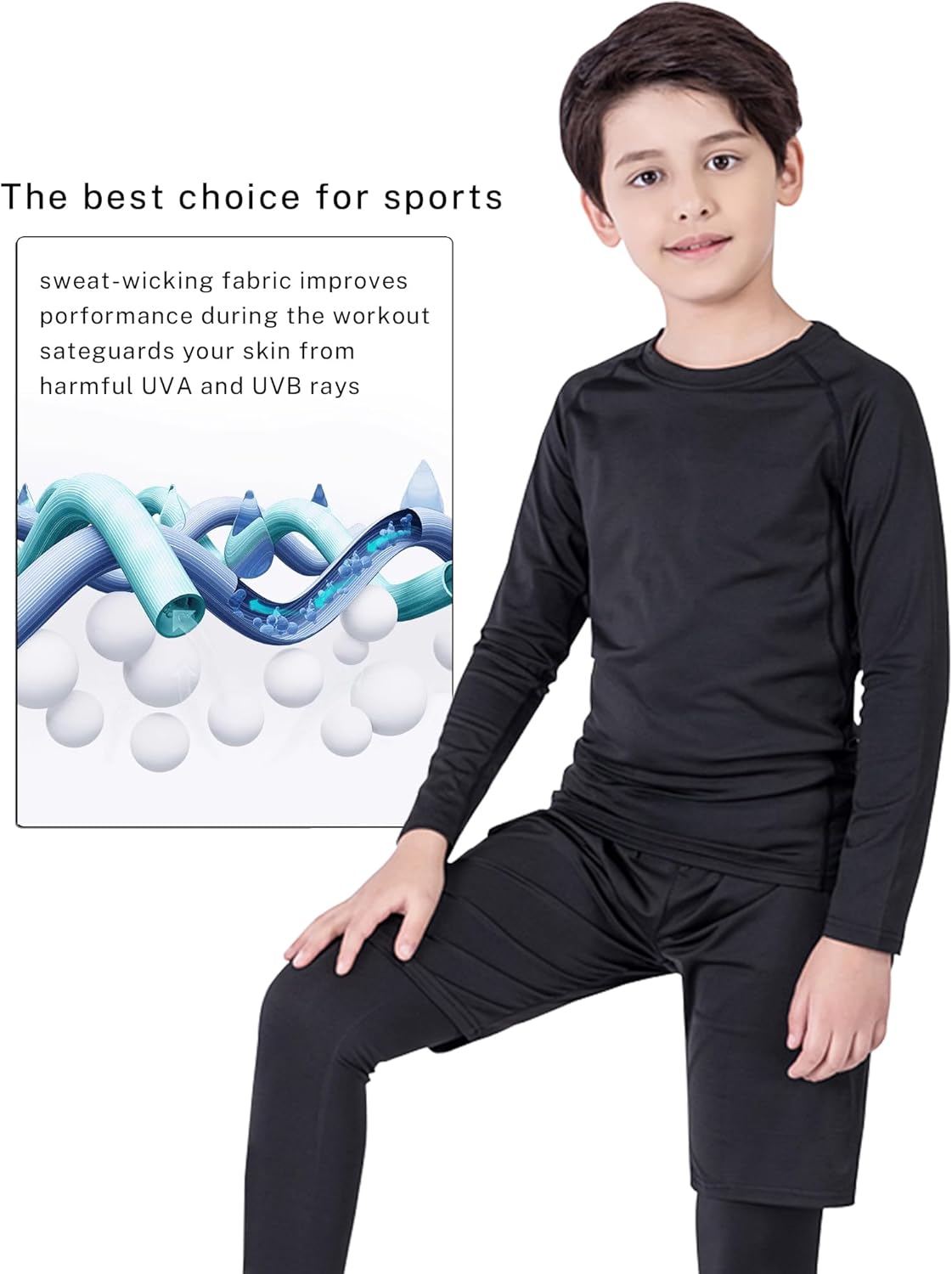 Geanrastn Boys Compression Shirt - Stay Dry and Cool